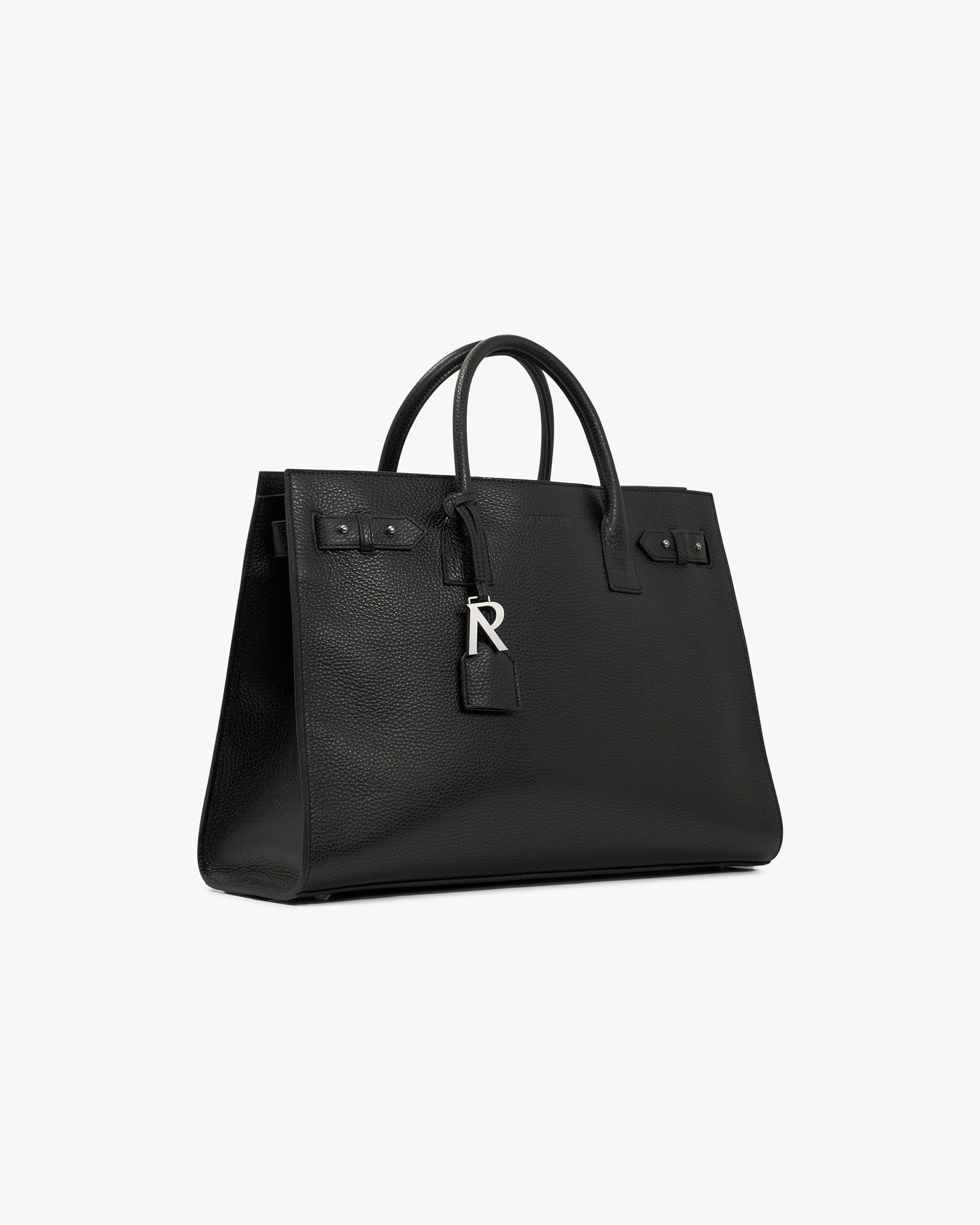 FW25 Leather Tote Bag - Textured Black
