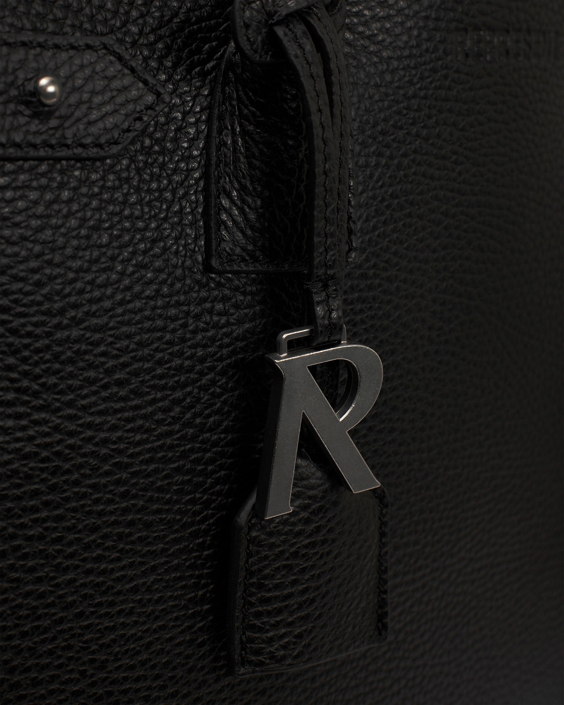 FW25 Leather Tote Bag - Textured Black