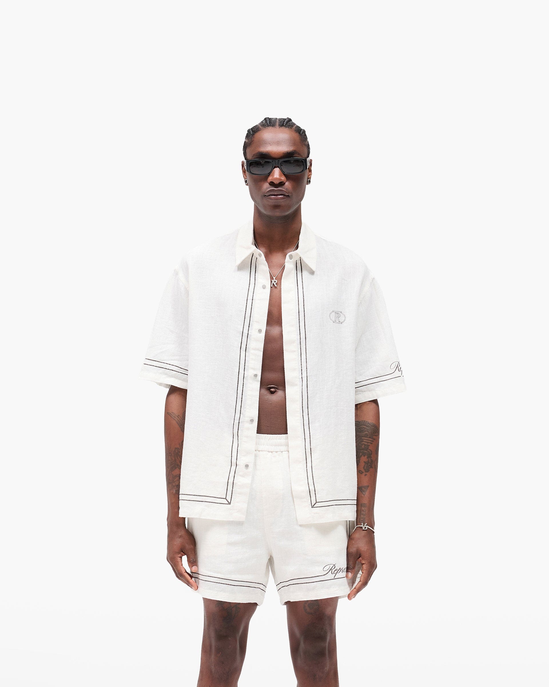 SC25 Border Shirt - Whisper White