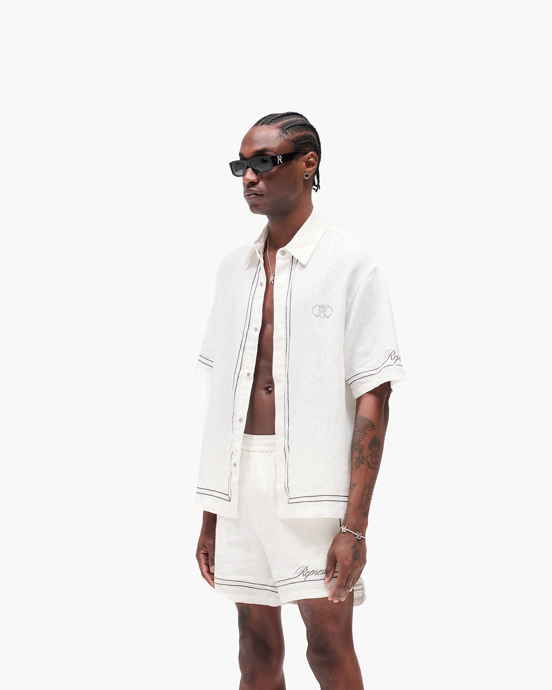 SC25 Border Shirt - Whisper White