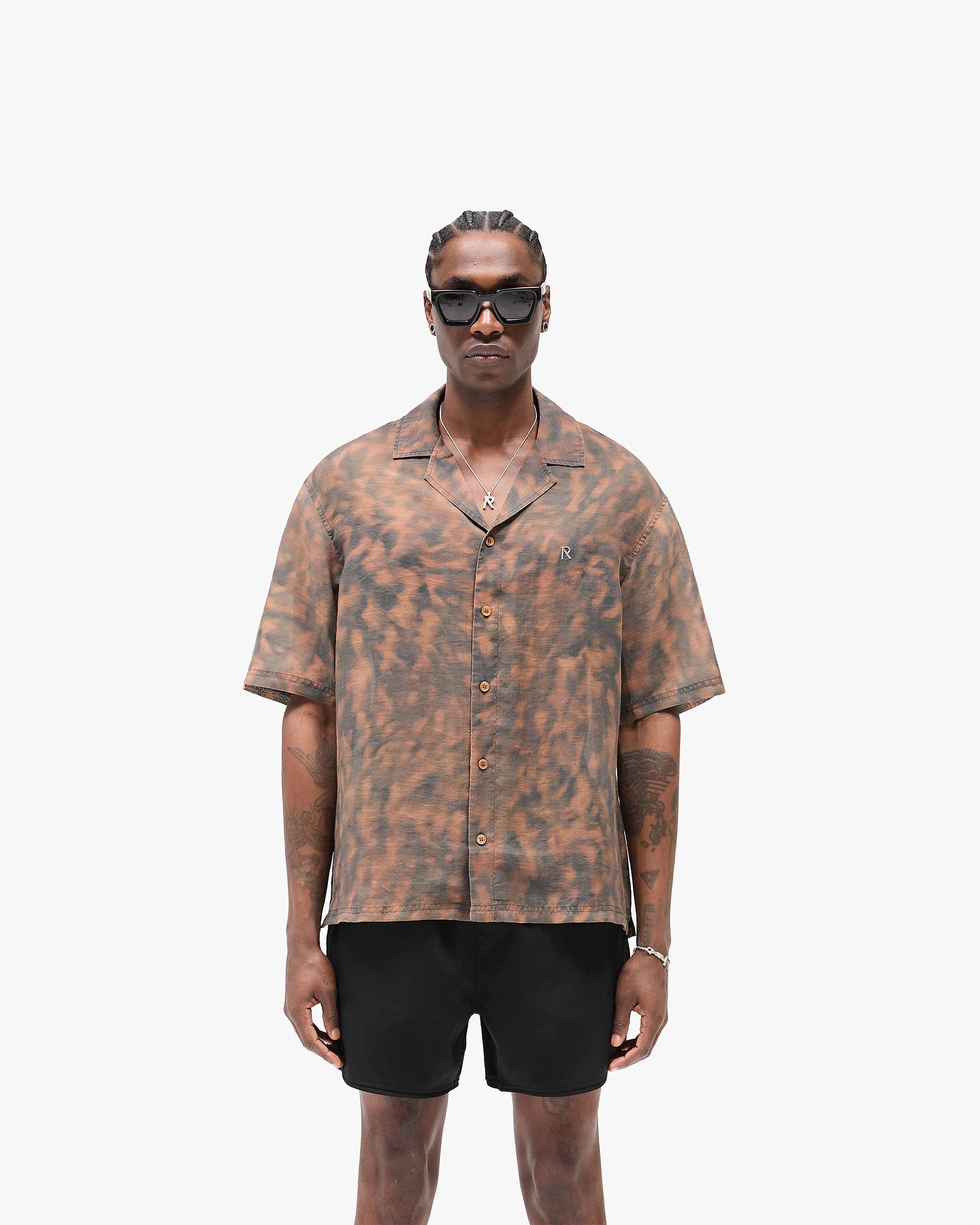 FW25 Other Tortoise Print Shirt - Brown