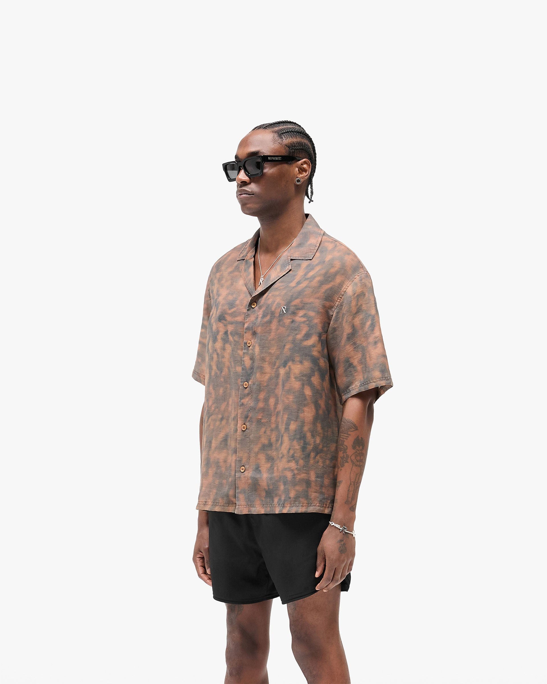 FW25 Other Tortoise Print Shirt - Brown