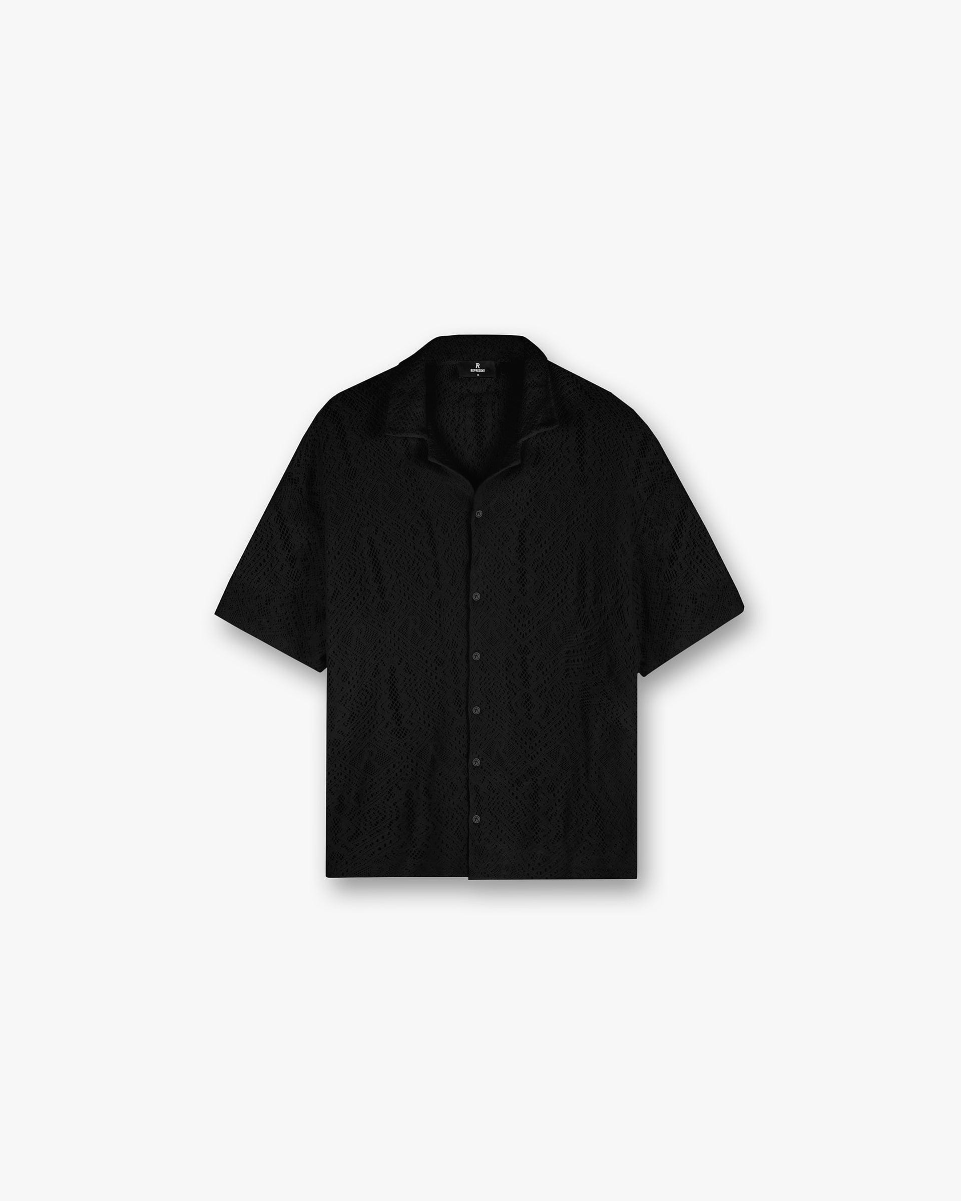 SS25 All Over Crochet Shirt - Jet Black