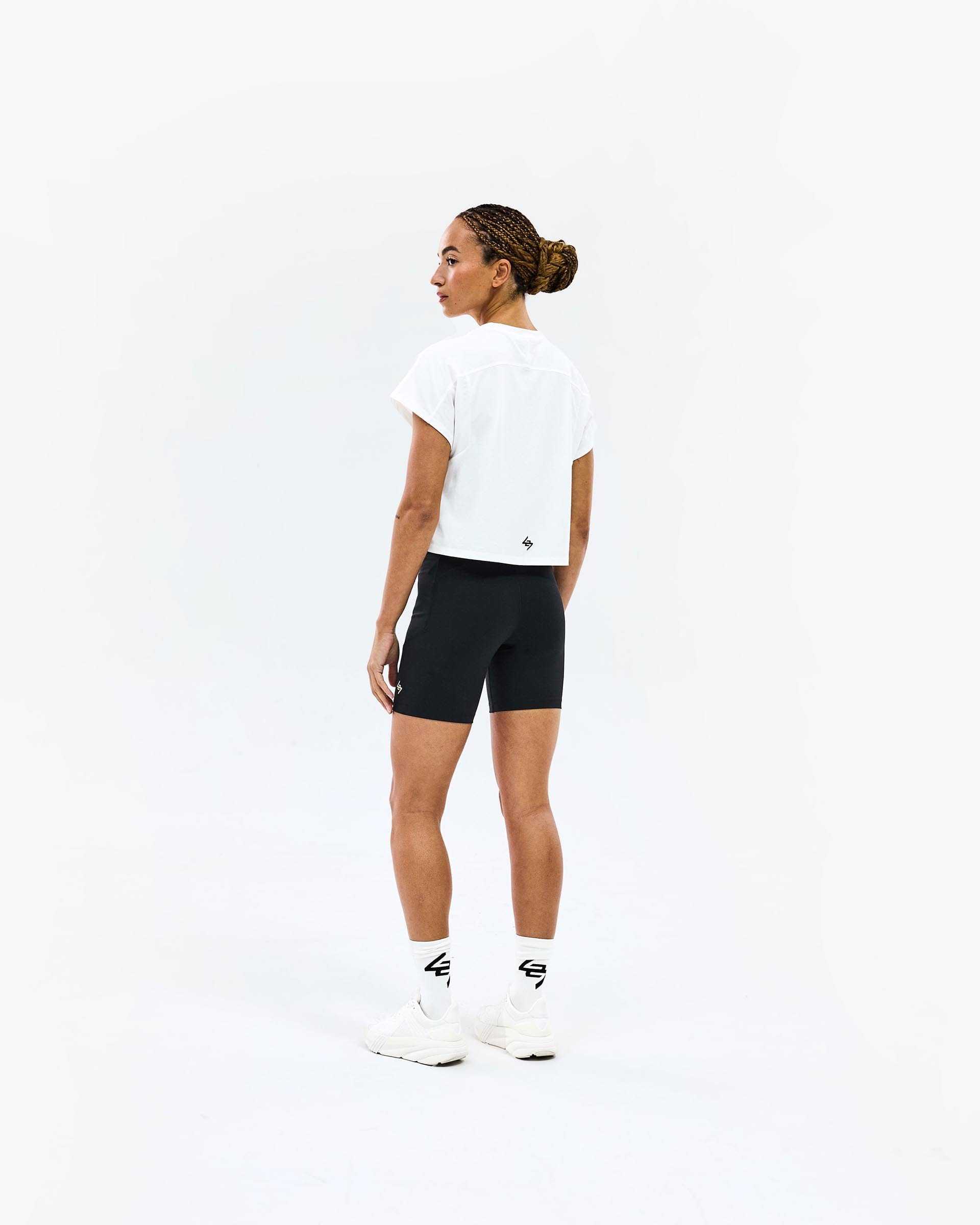 Womens 247 247 Perforated Cropped Training T-Shirt - White