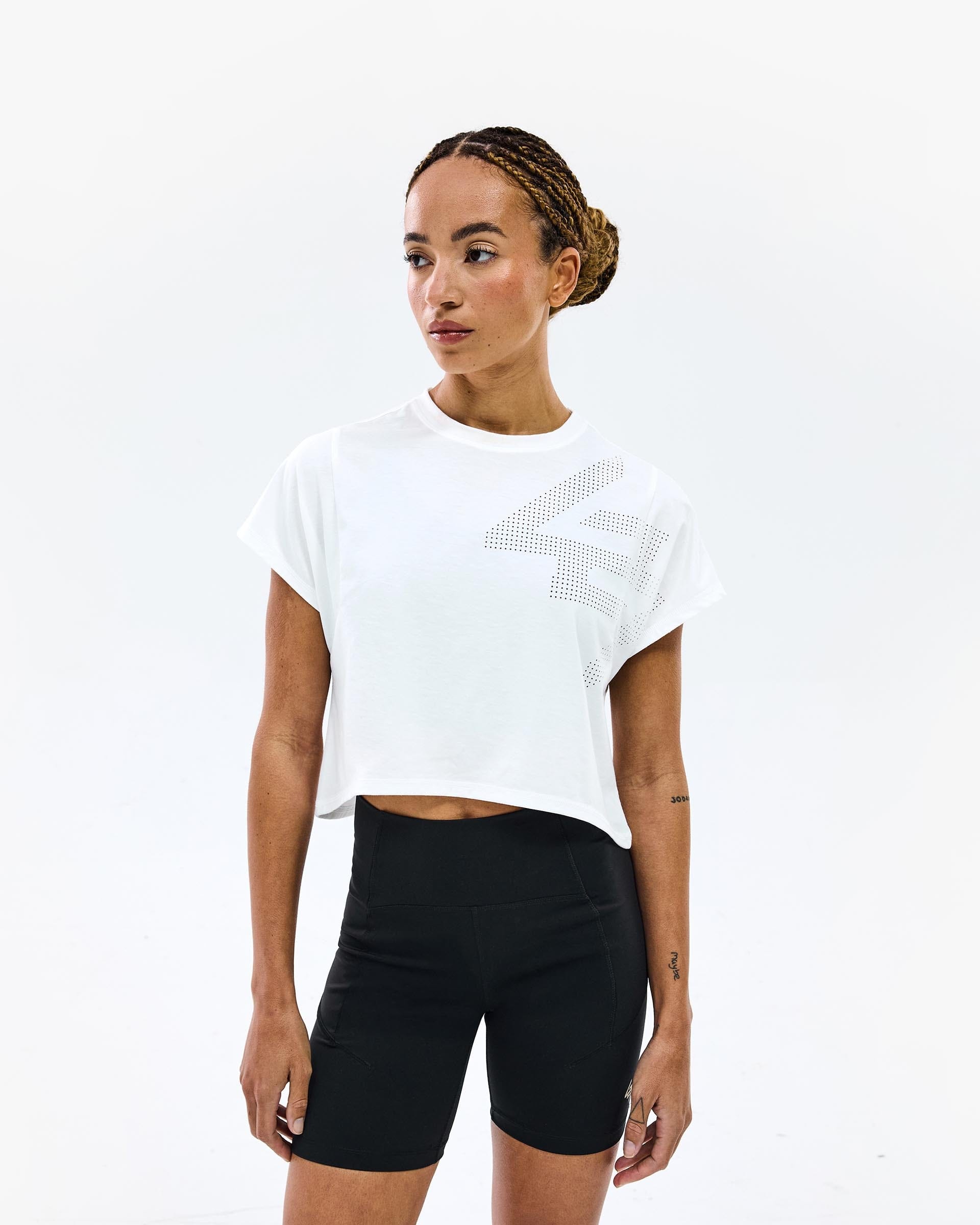 Womens 247 247 Perforated Cropped Training T-Shirt - White