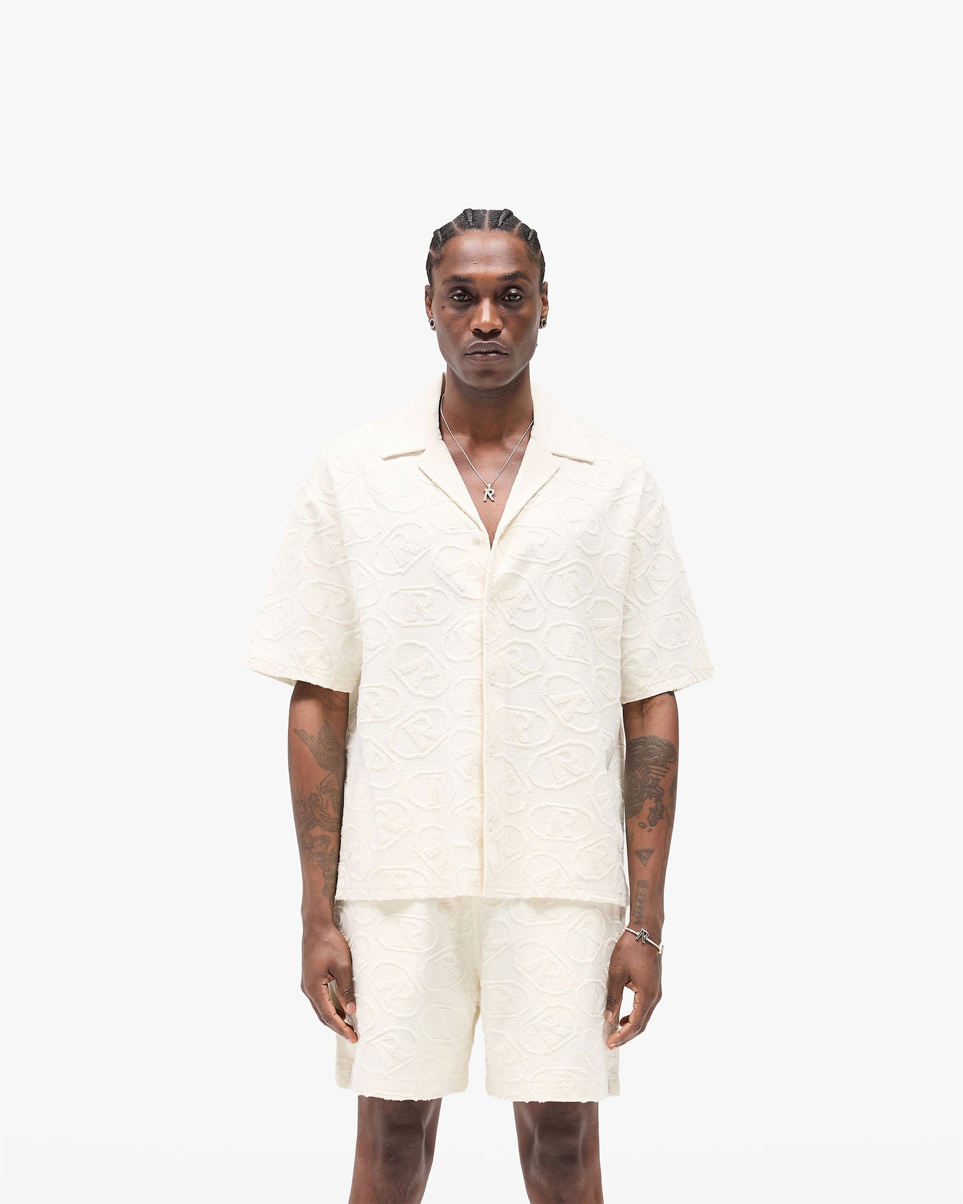 FW25 Other All Over Print Towel Shirt - Aged White