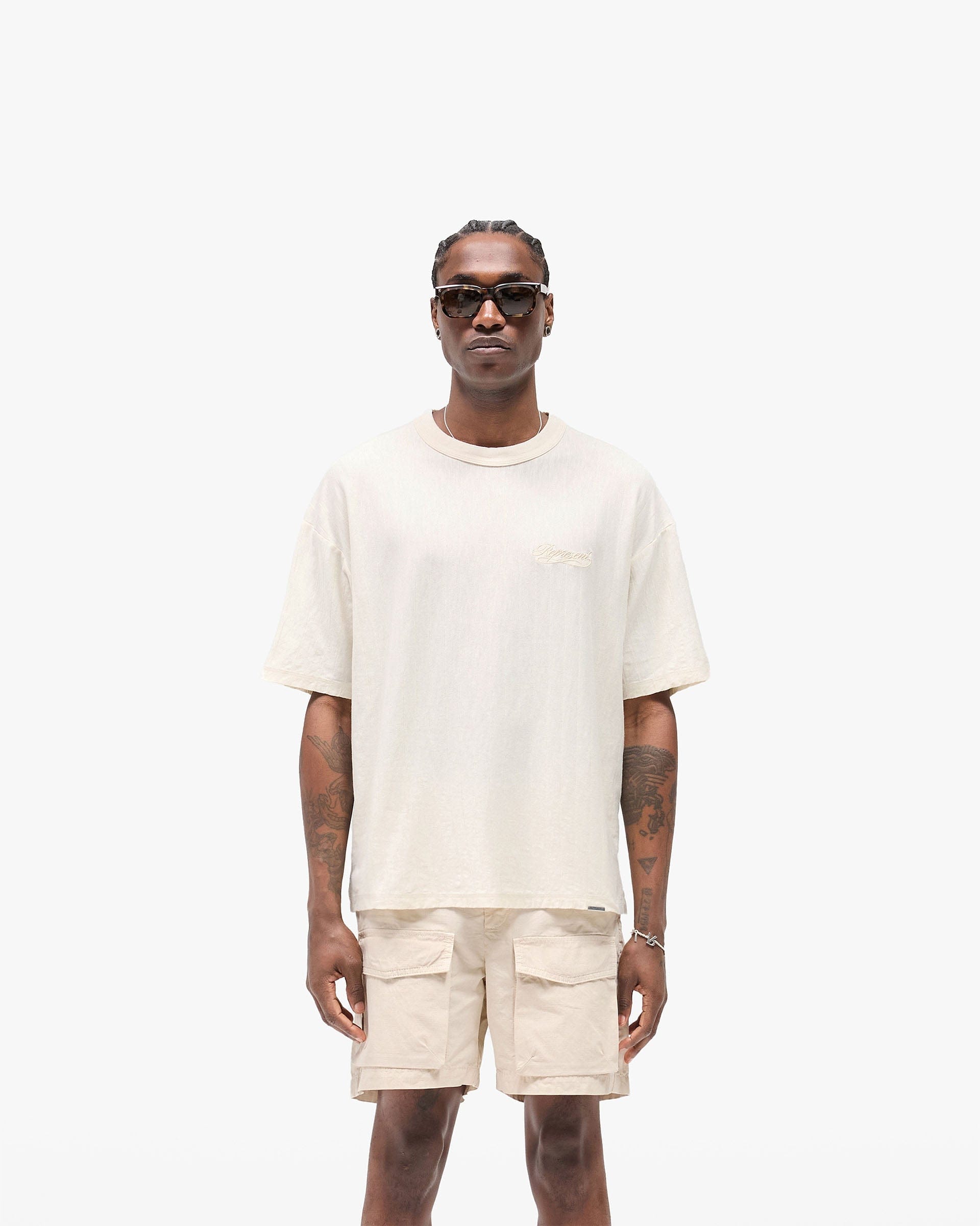 FW25 Other Slub Script T-Shirt - Aged White