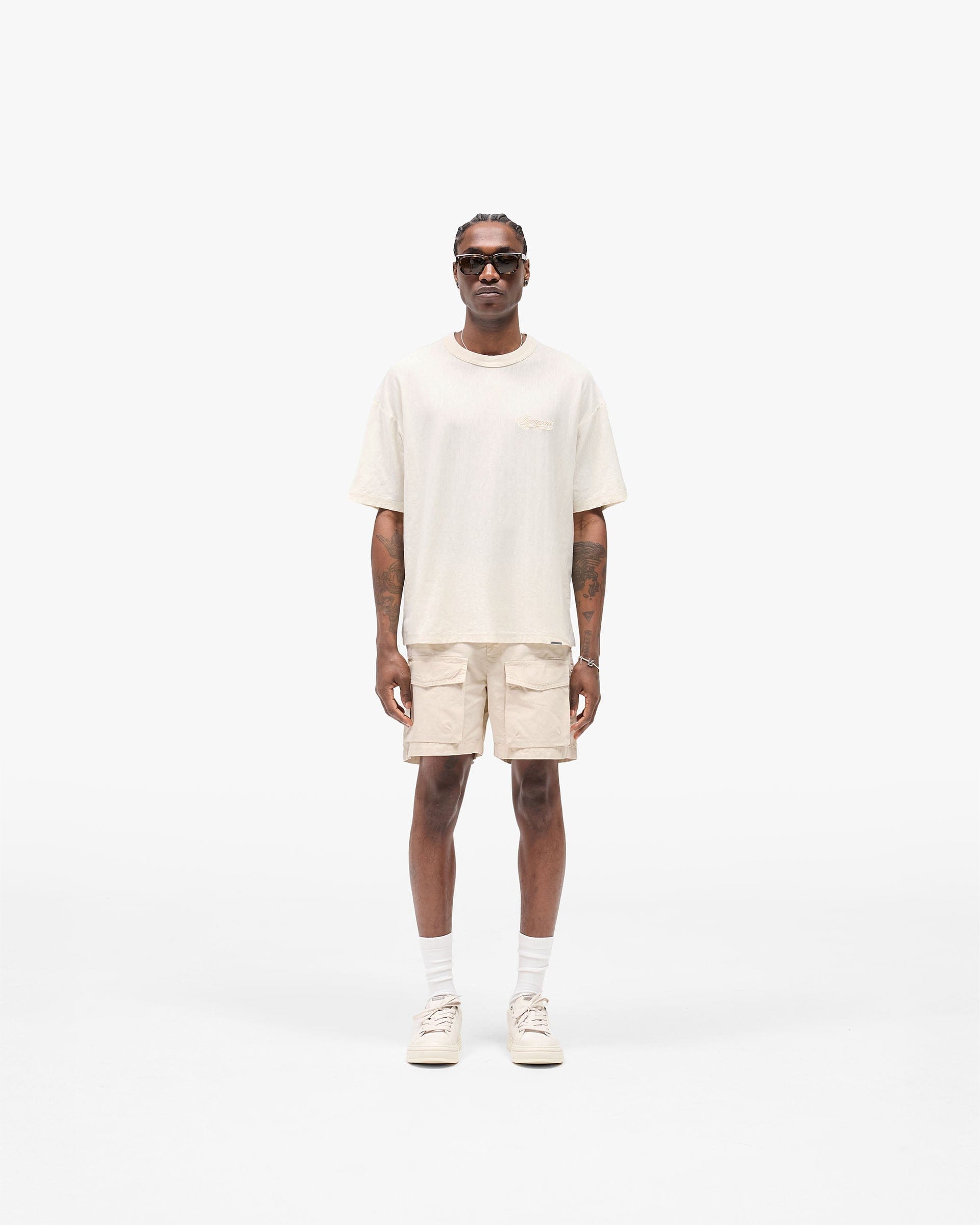 FW25 Other Slub Script T-Shirt - Aged White