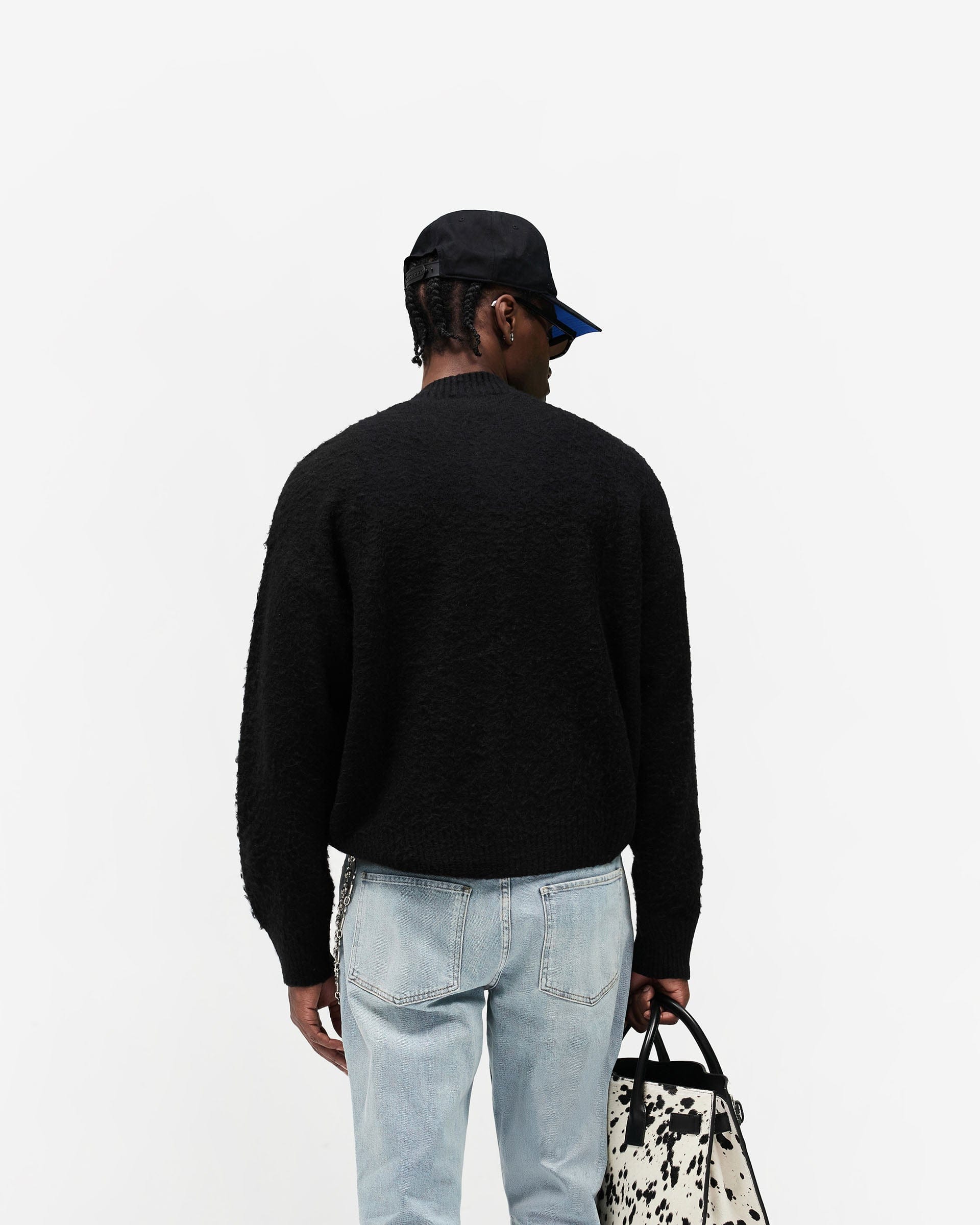 SS26 Knitted Bomber Jacket - Jet Black