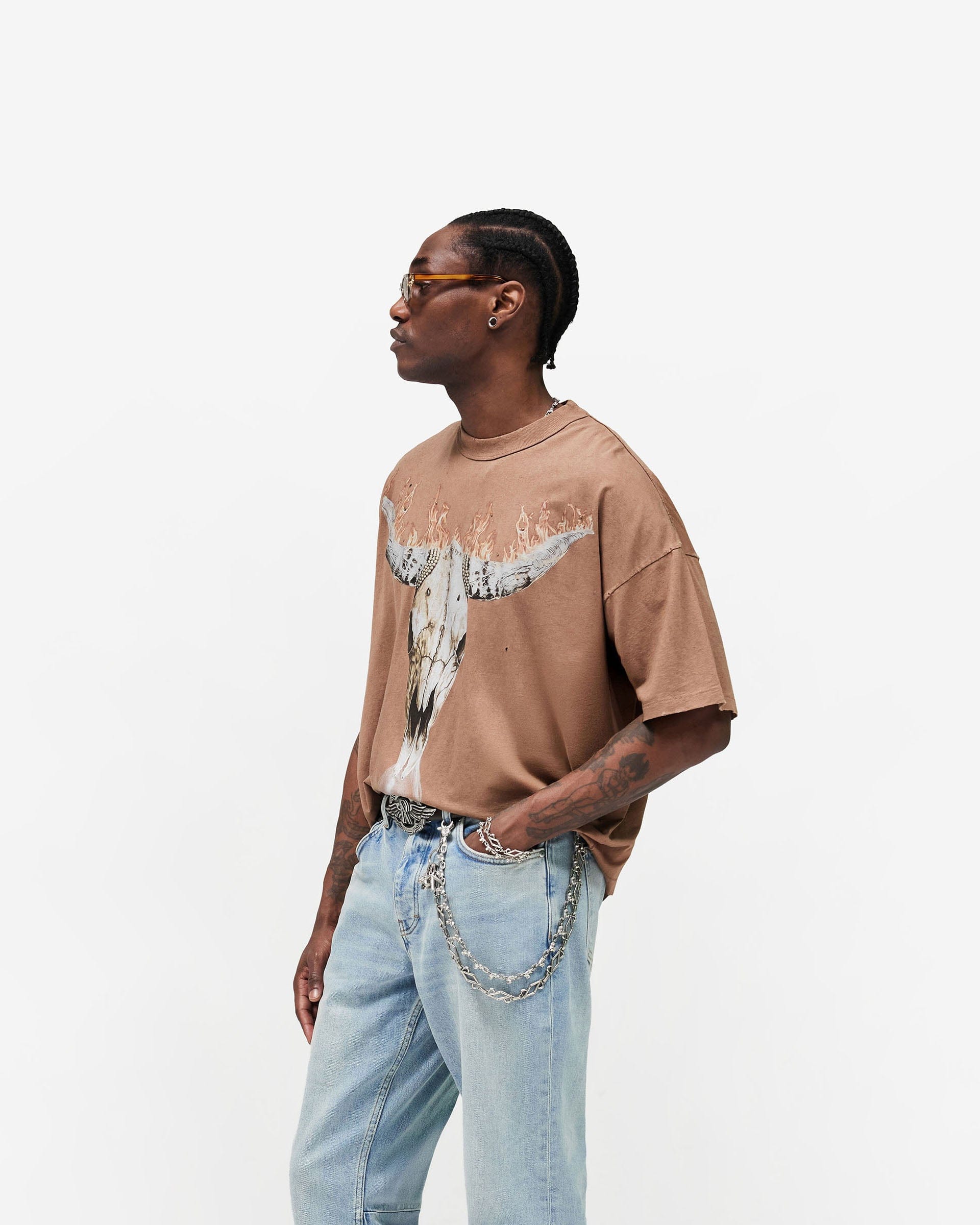 SS26 British Cowboys T-Shirt - Dusty Brown