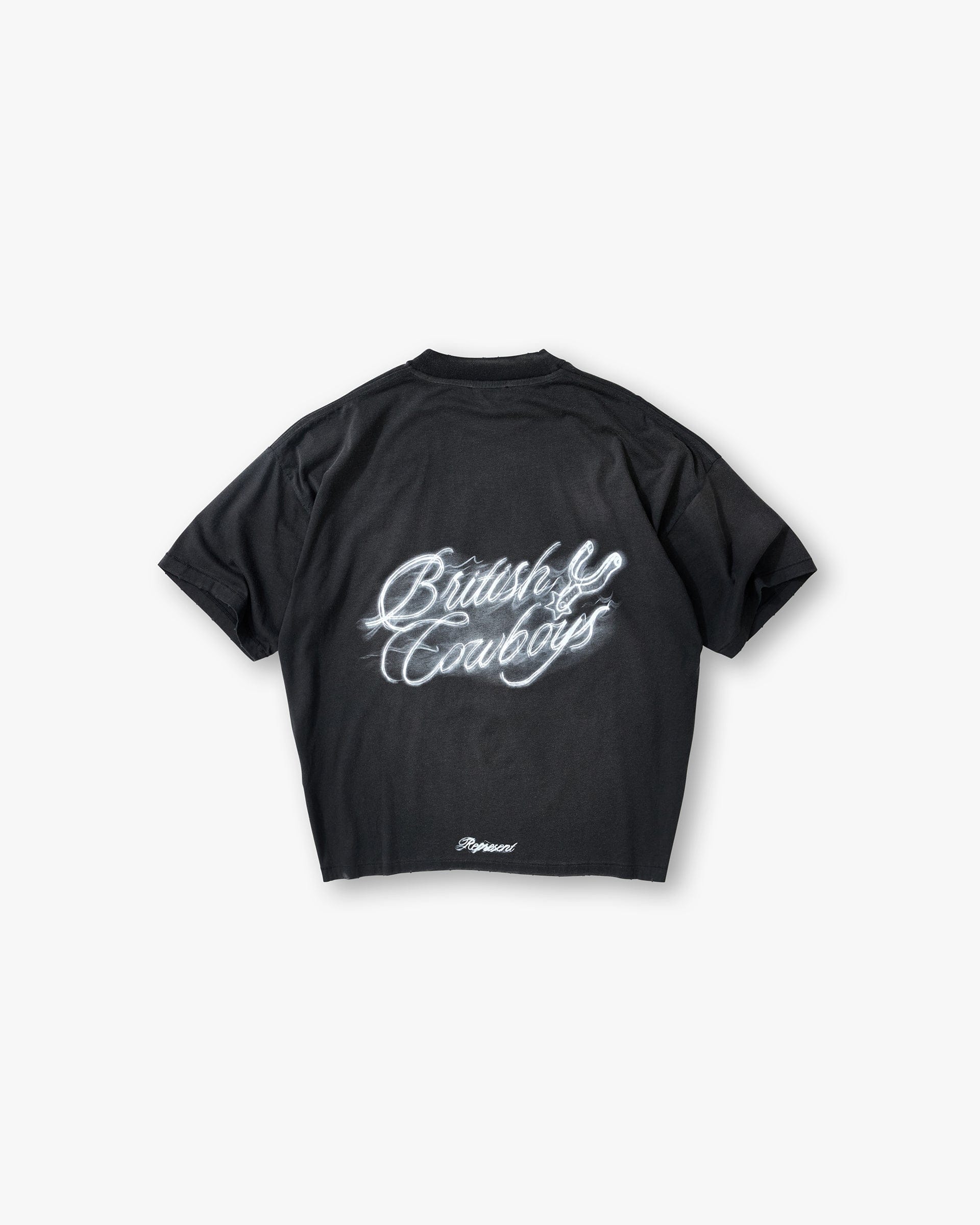 SS26 British Cowboys T-Shirt - Stained Black