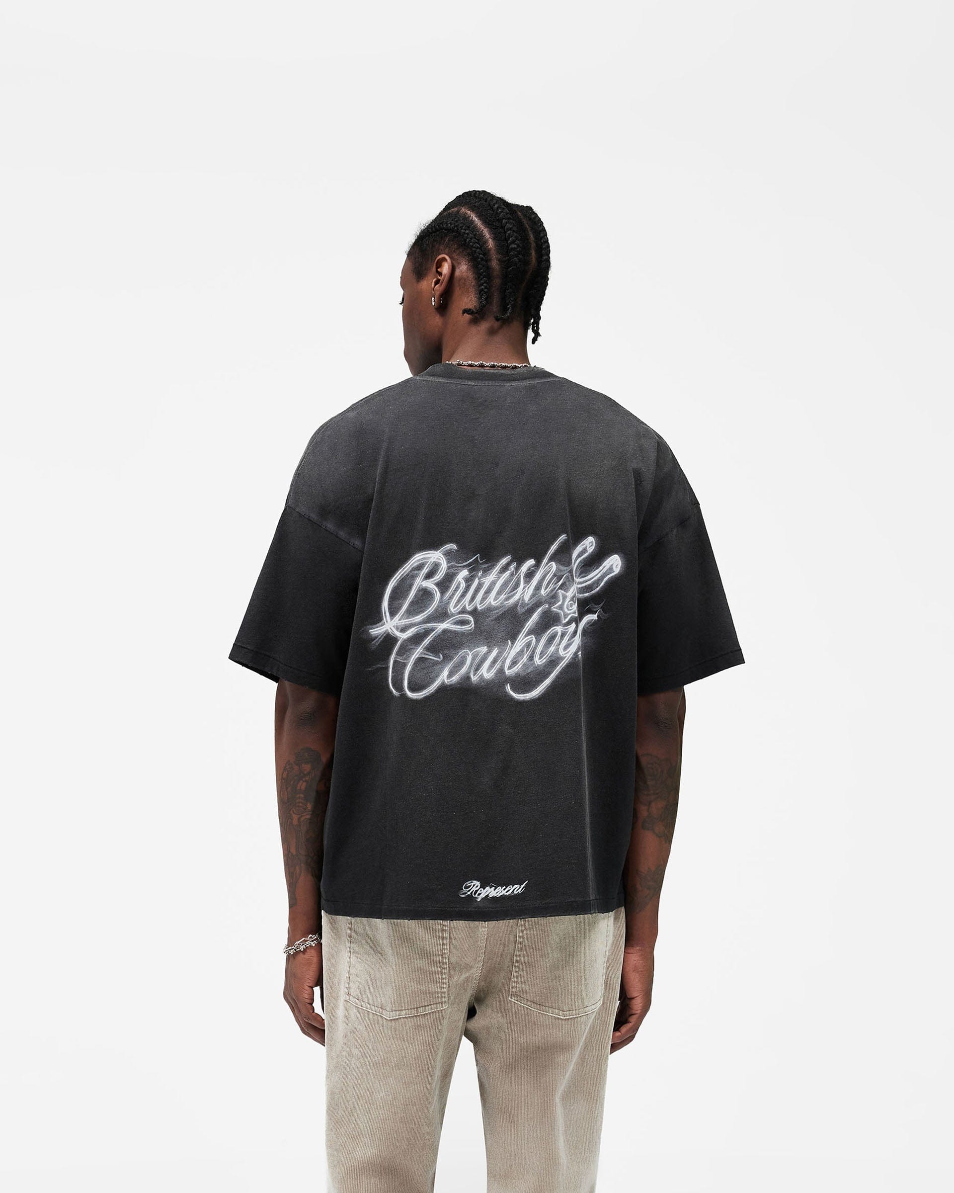 SS26 British Cowboys T-Shirt - Stained Black