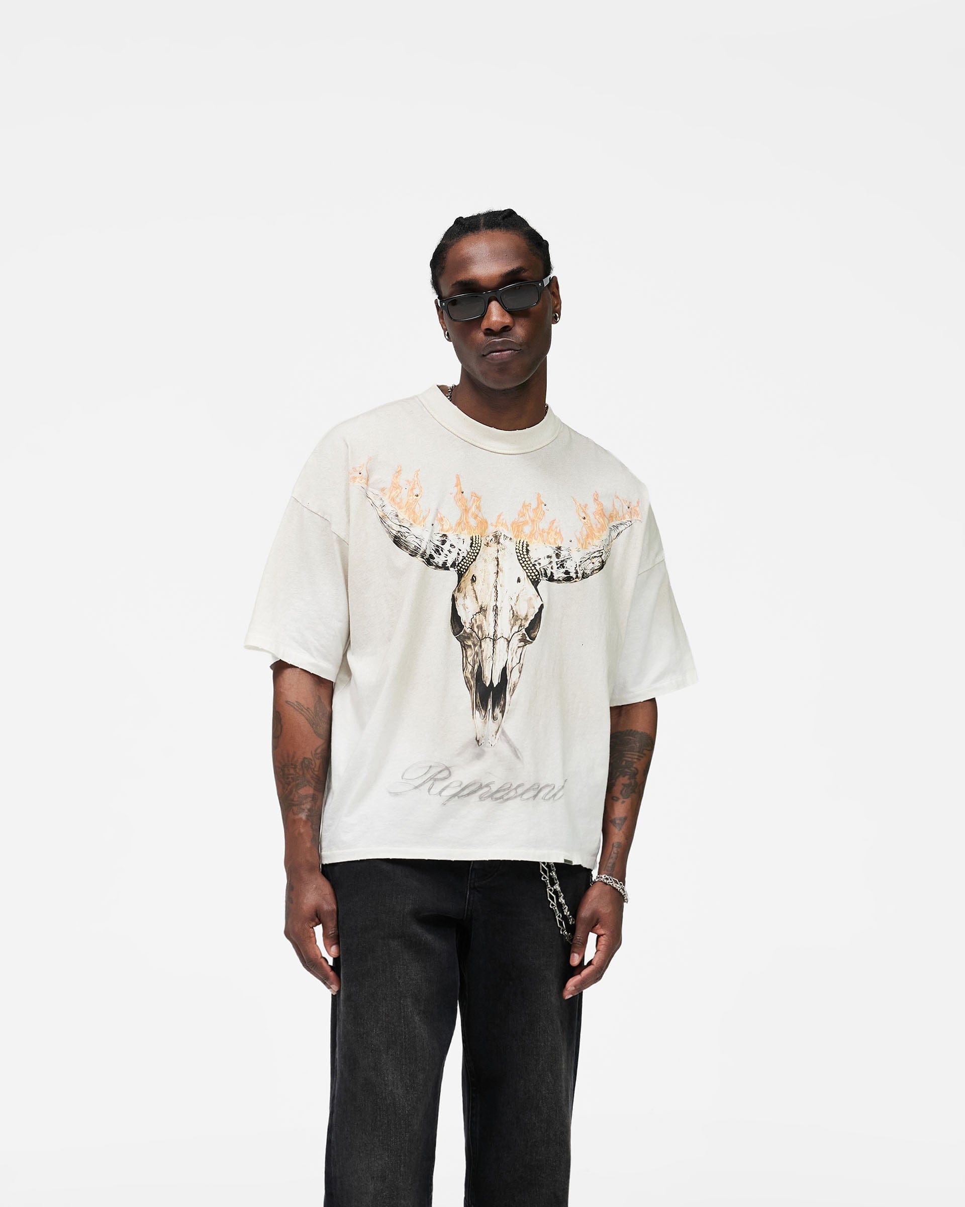 SS26 British Cowboys T-Shirt - Washed Ecru
