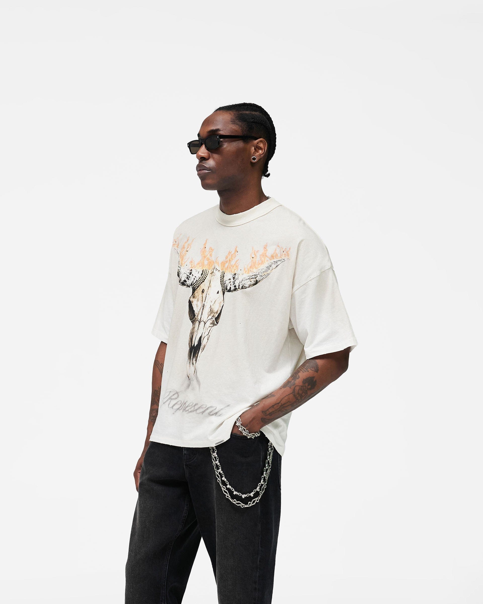 SS26 British Cowboys T-Shirt - Washed Ecru