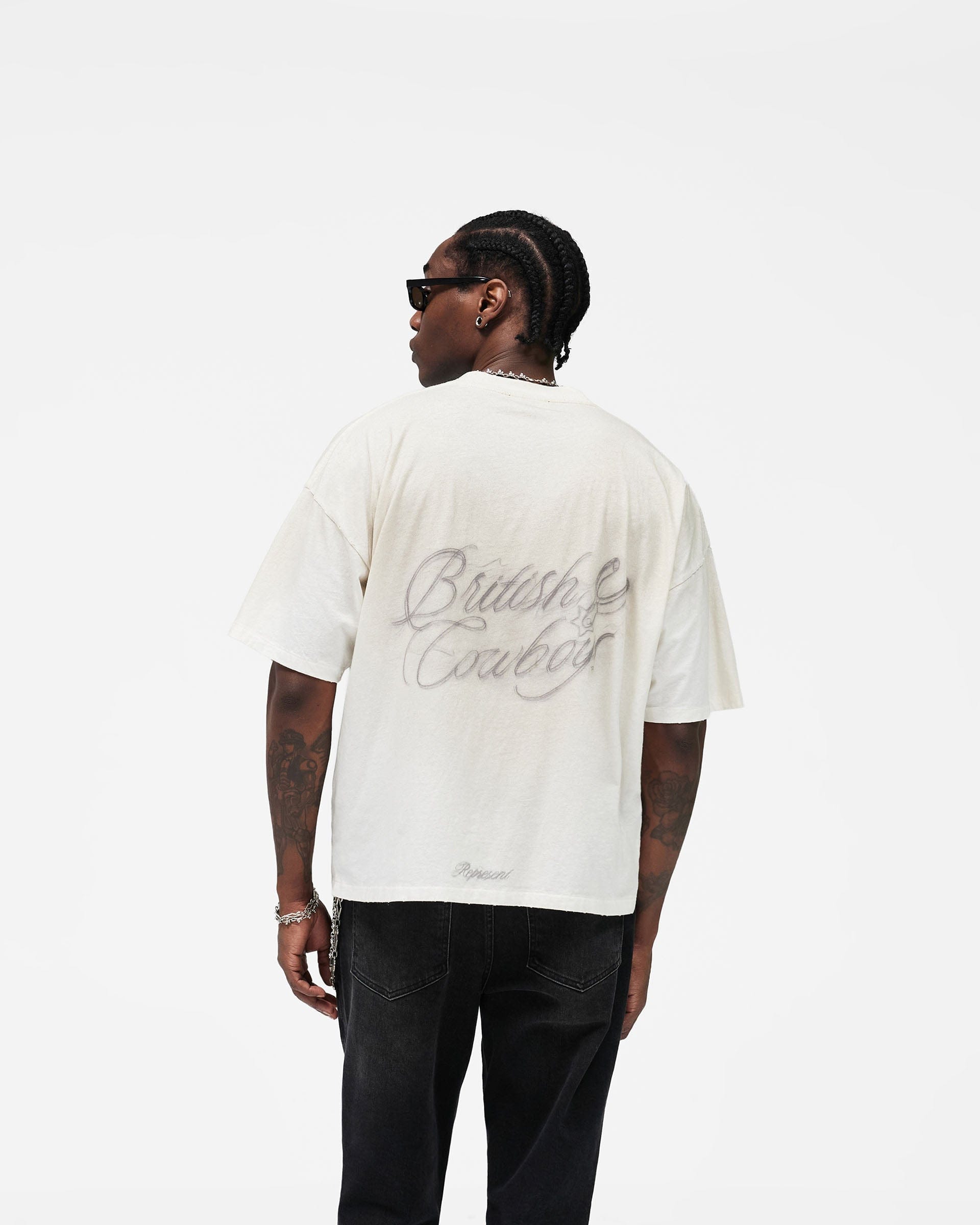 SS26 British Cowboys T-Shirt - Washed Ecru