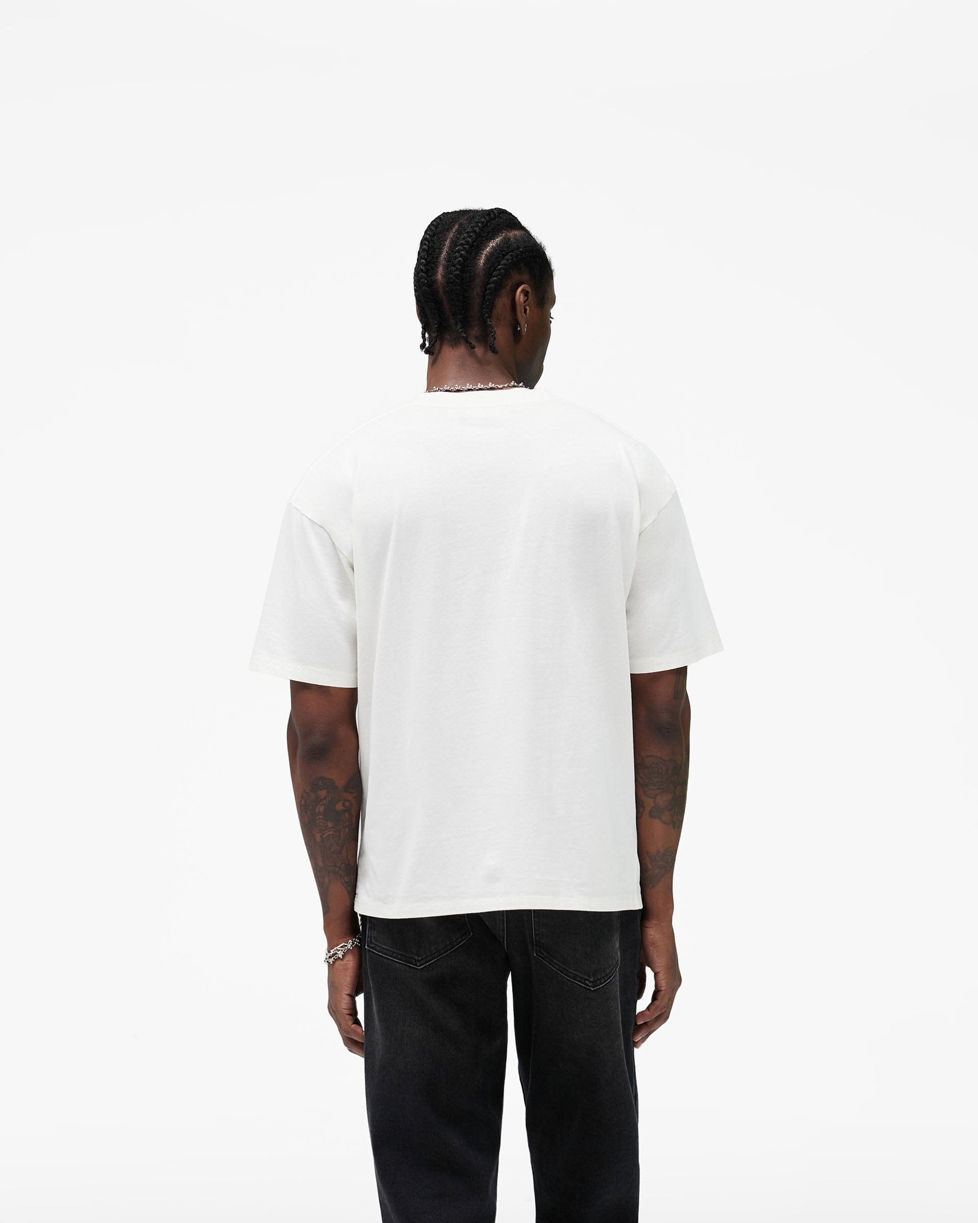 SS26 Western Initial T-Shirt - Flat White