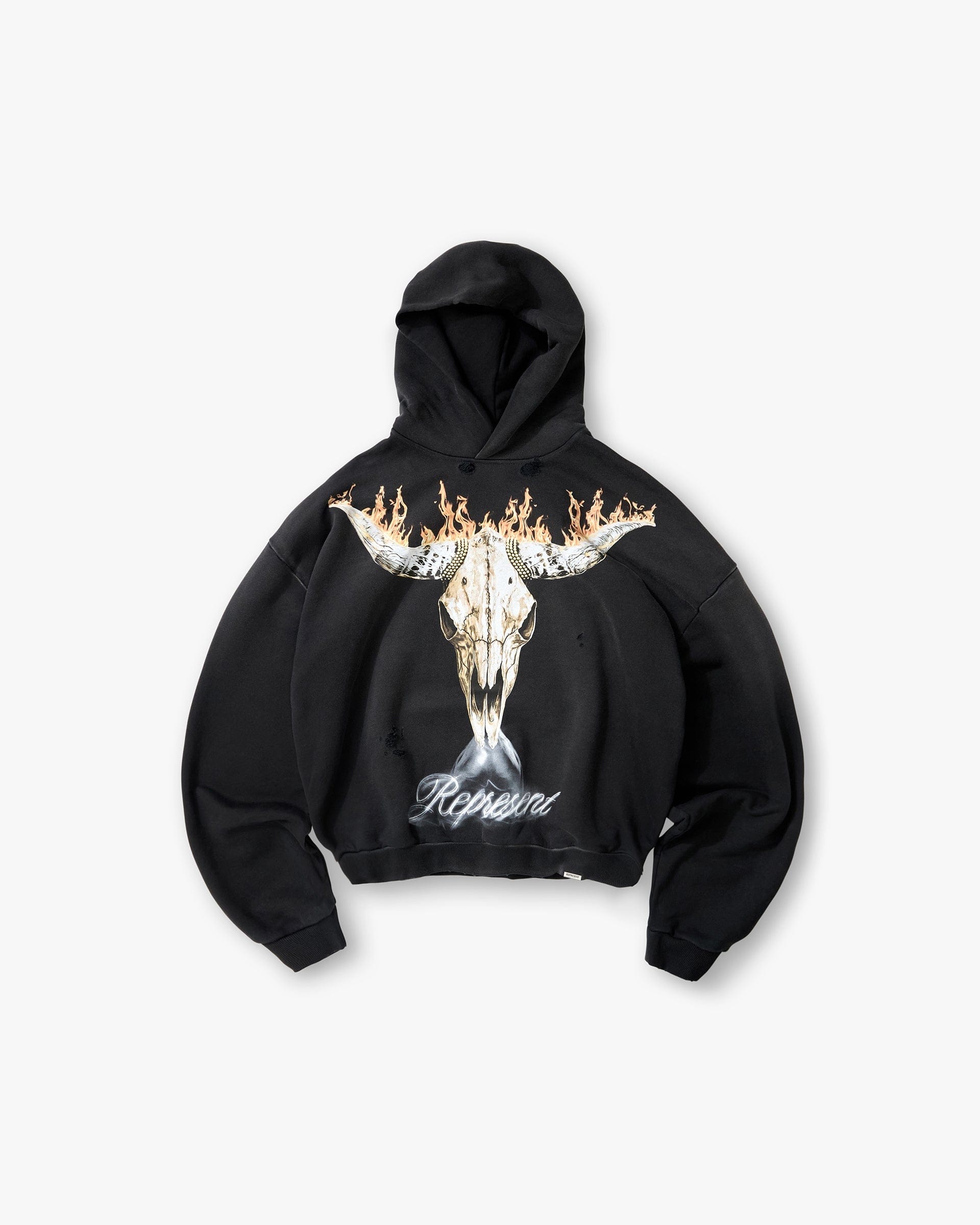 SS26 British Cowboys Hoodie - Stained Black