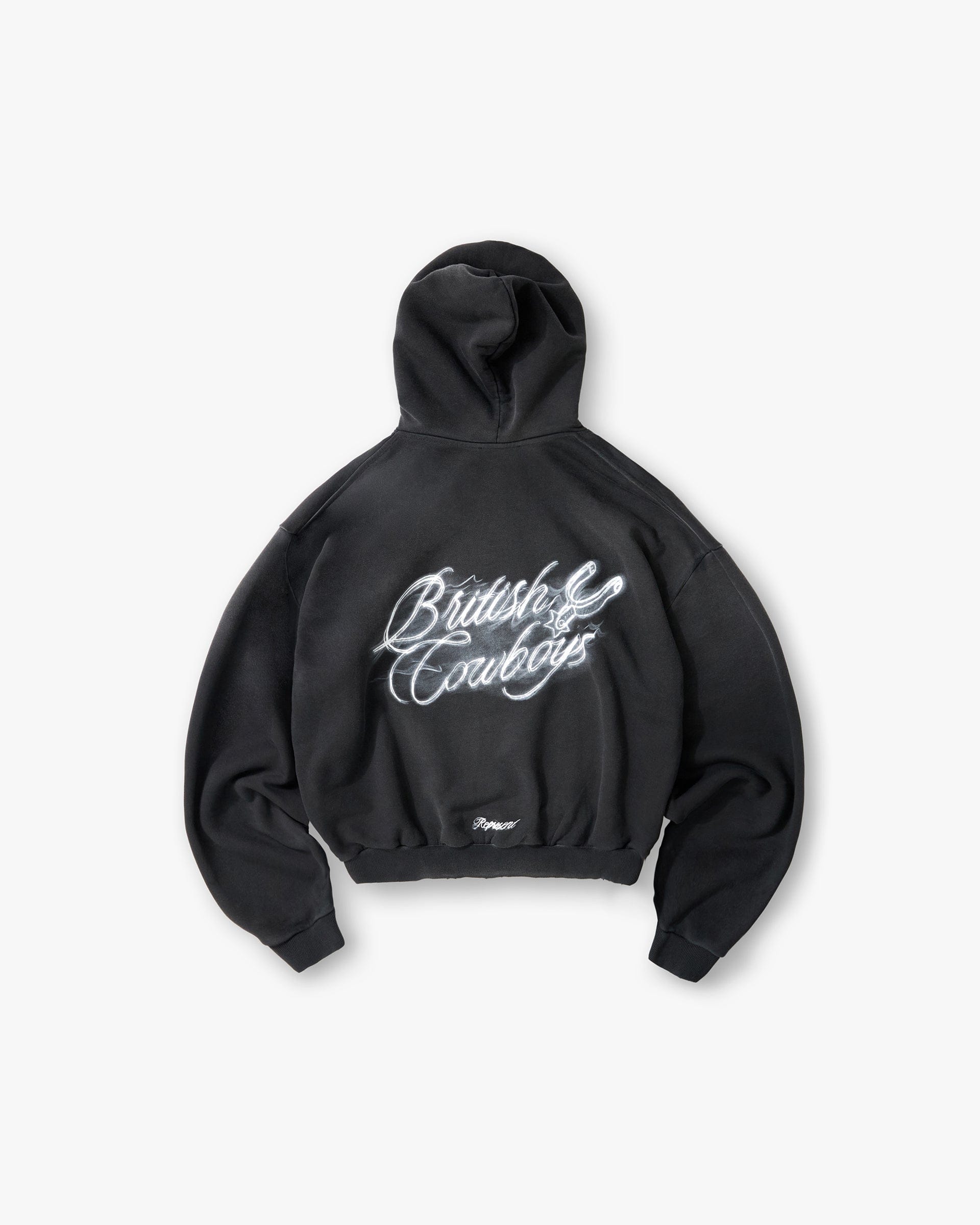 SS26 British Cowboys Hoodie - Stained Black