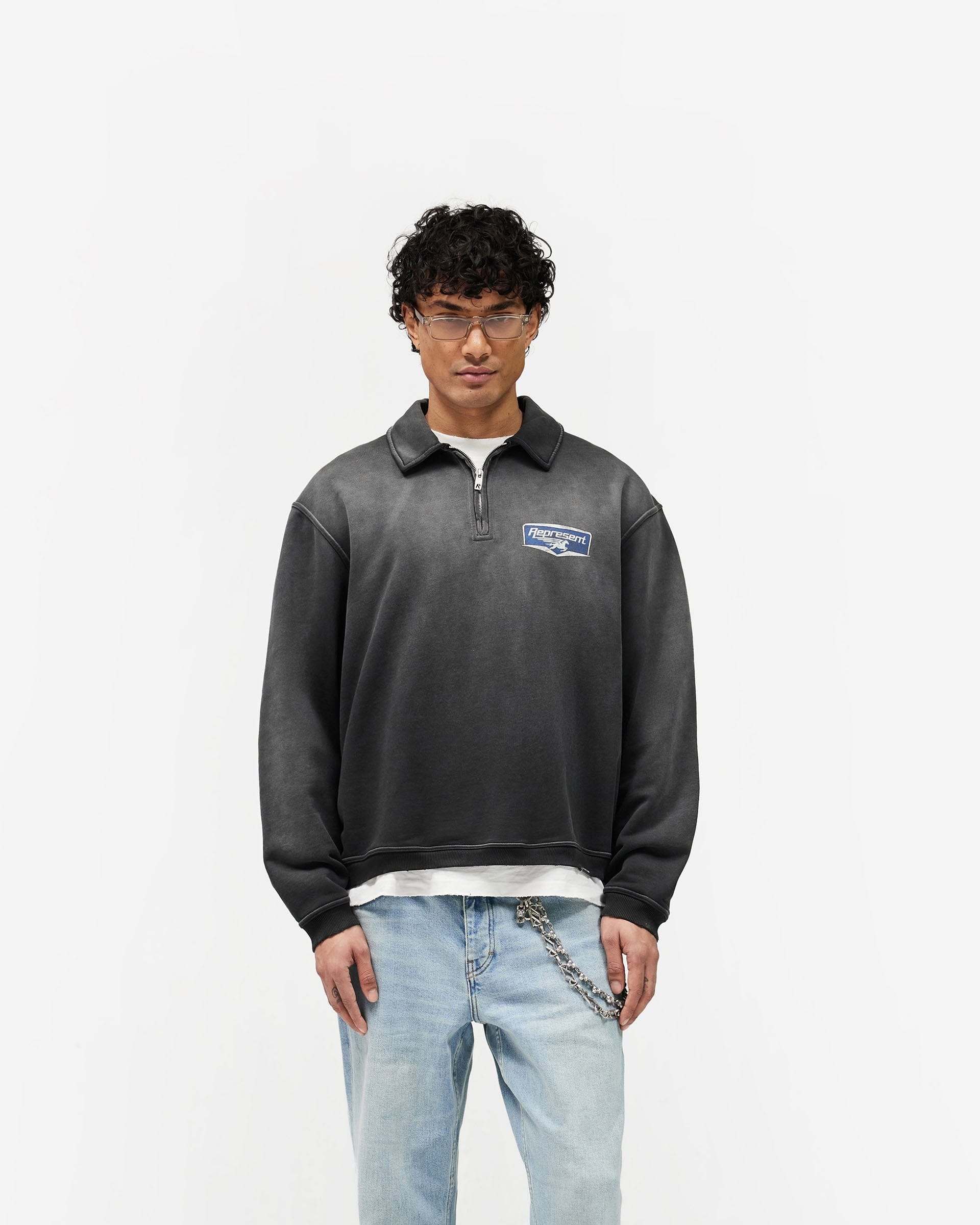SS26 Nothing Faster Quarter Zip Sweatshirt - Stained Black