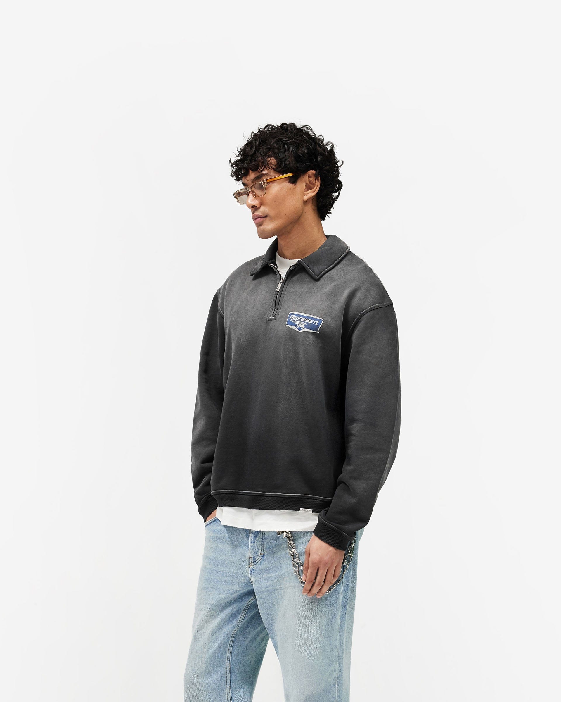 SS26 Nothing Faster Quarter Zip Sweatshirt - Stained Black