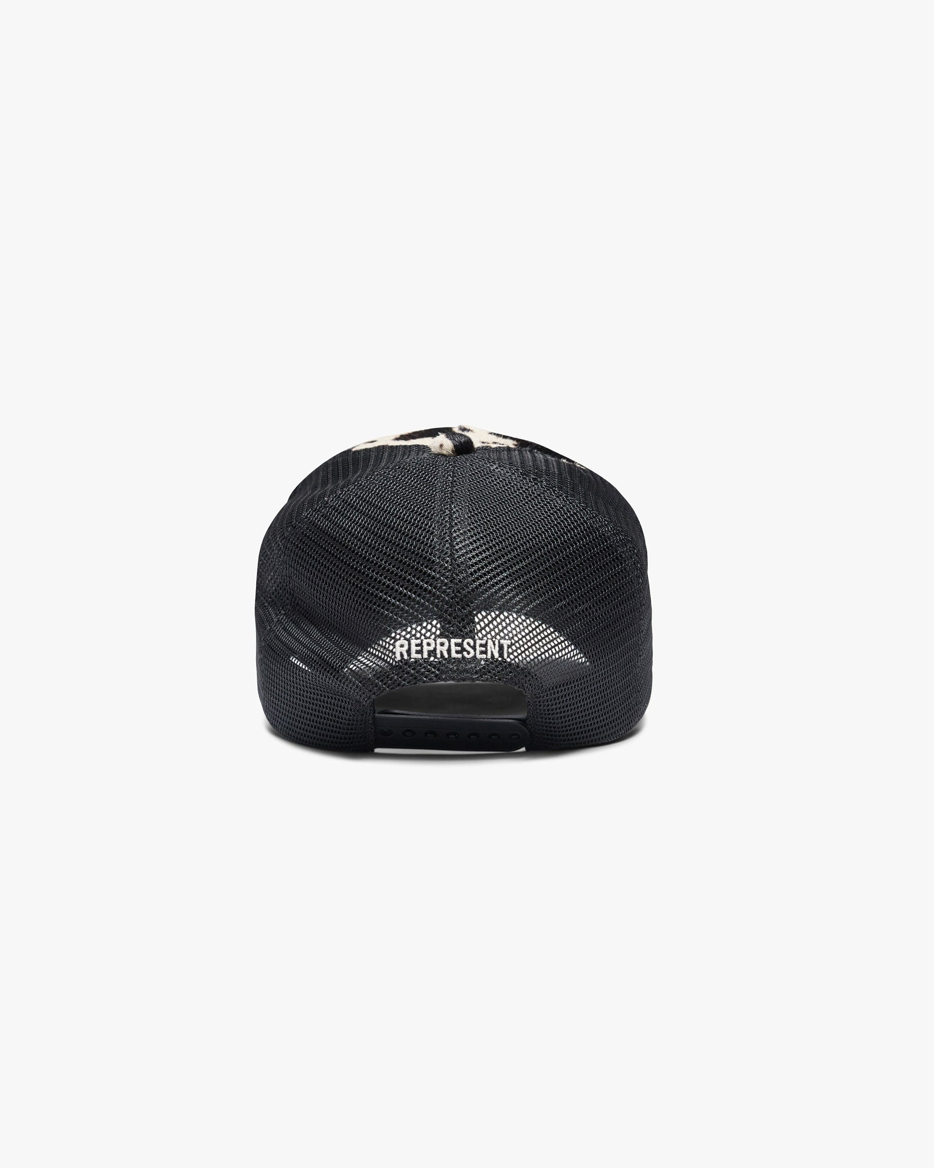 SS26 Cowhide Print Cap - Flat White Jet Black