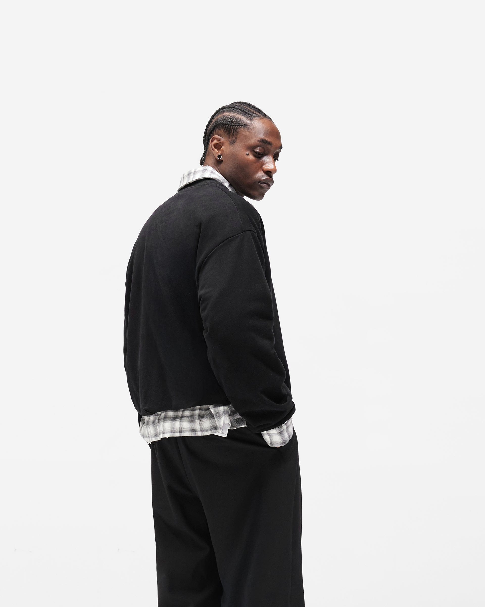 BF25 Dual Layer Script Sweater - Jet Black