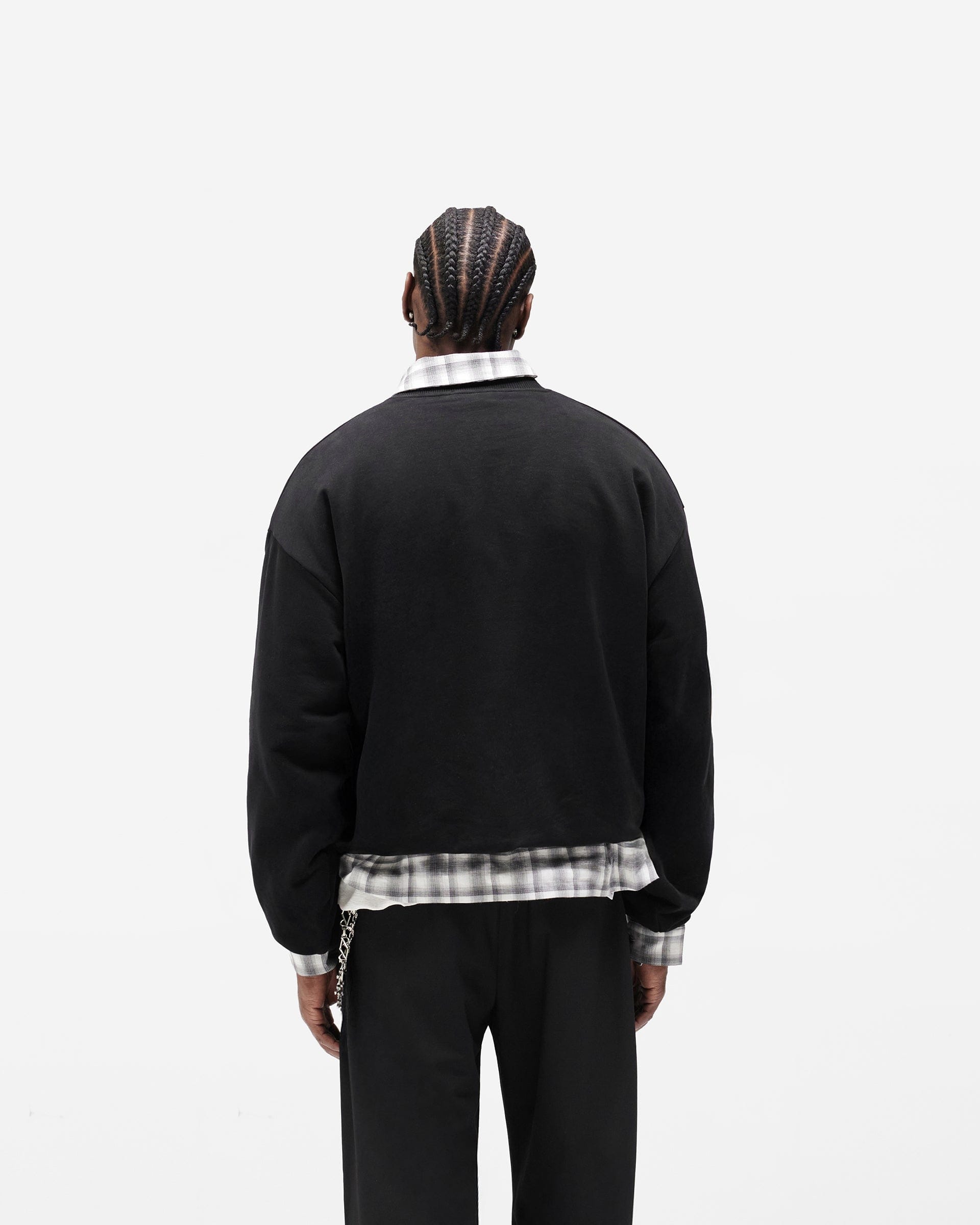 BF25 Dual Layer Script Sweater - Jet Black