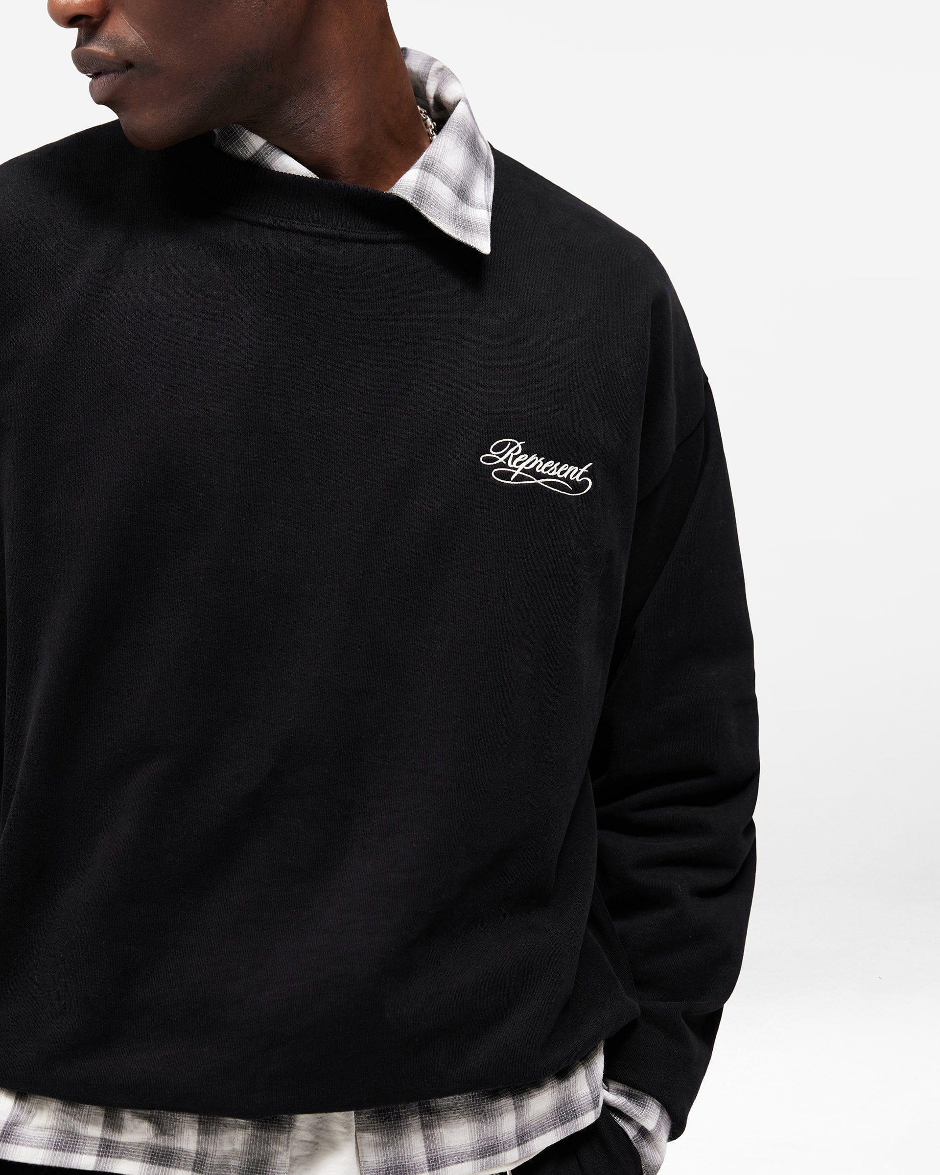 BF25 Dual Layer Script Sweater - Jet Black