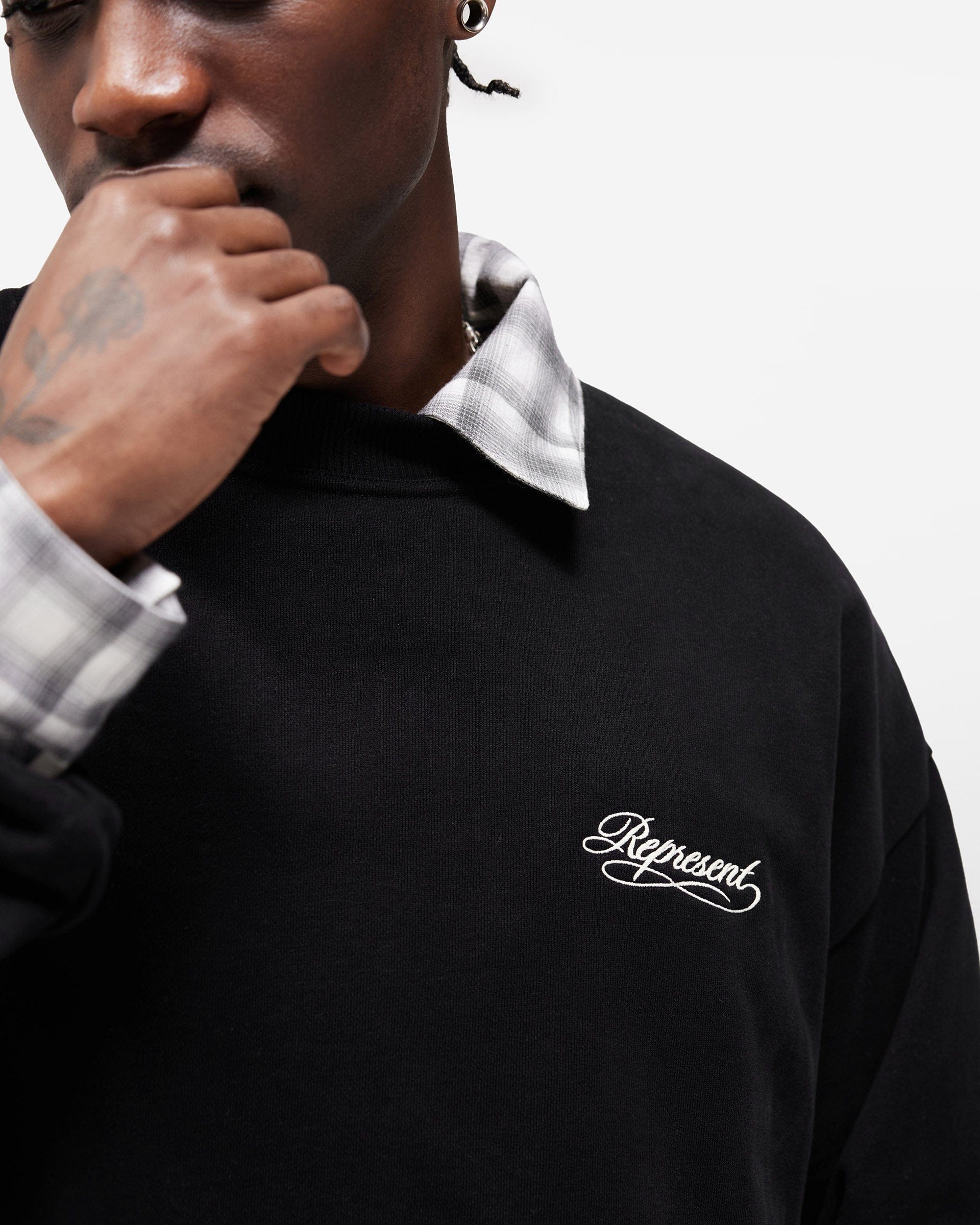 BF25 Dual Layer Script Sweater - Jet Black