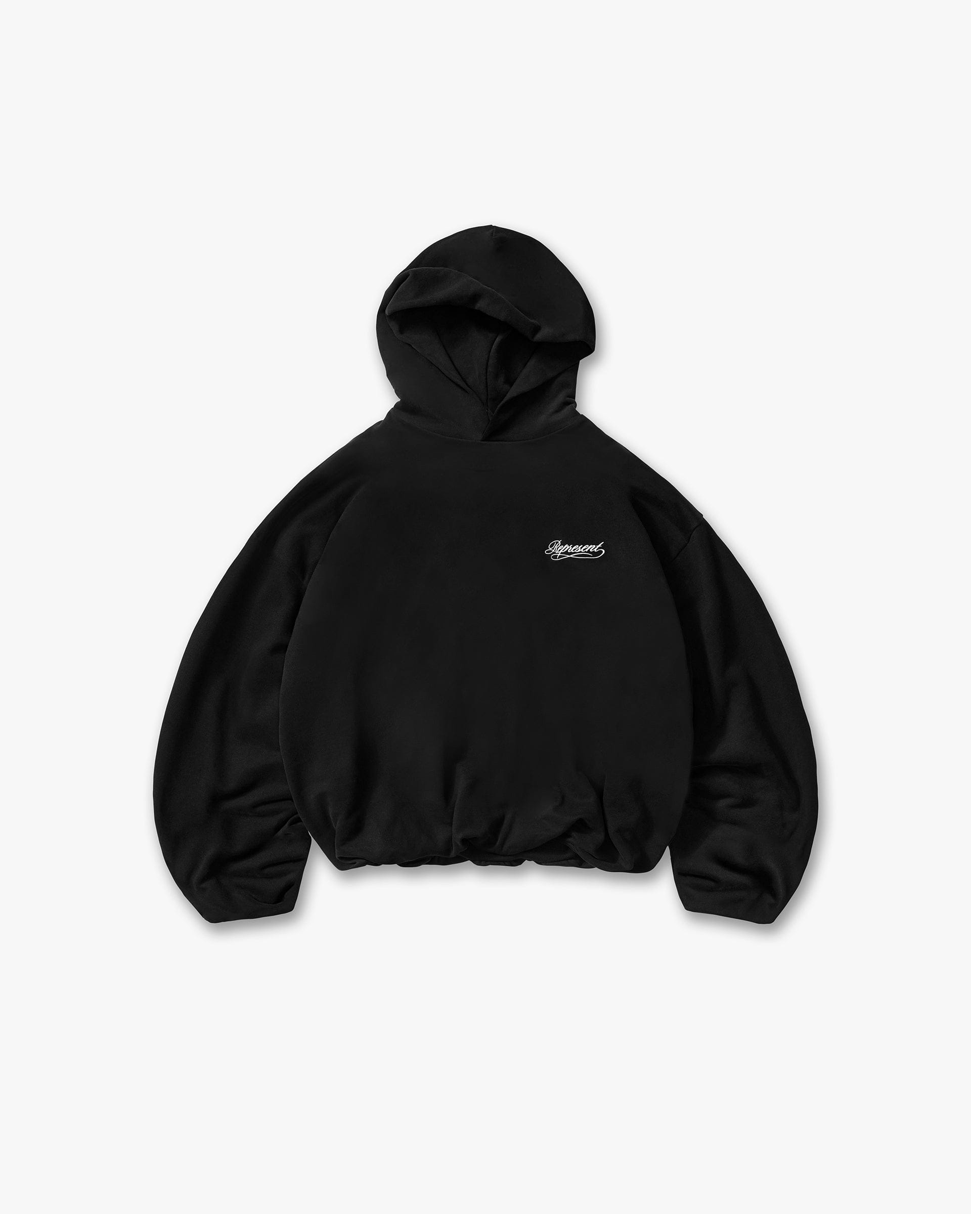 BF25 Dual Layer Script Hoodie - Jet Black