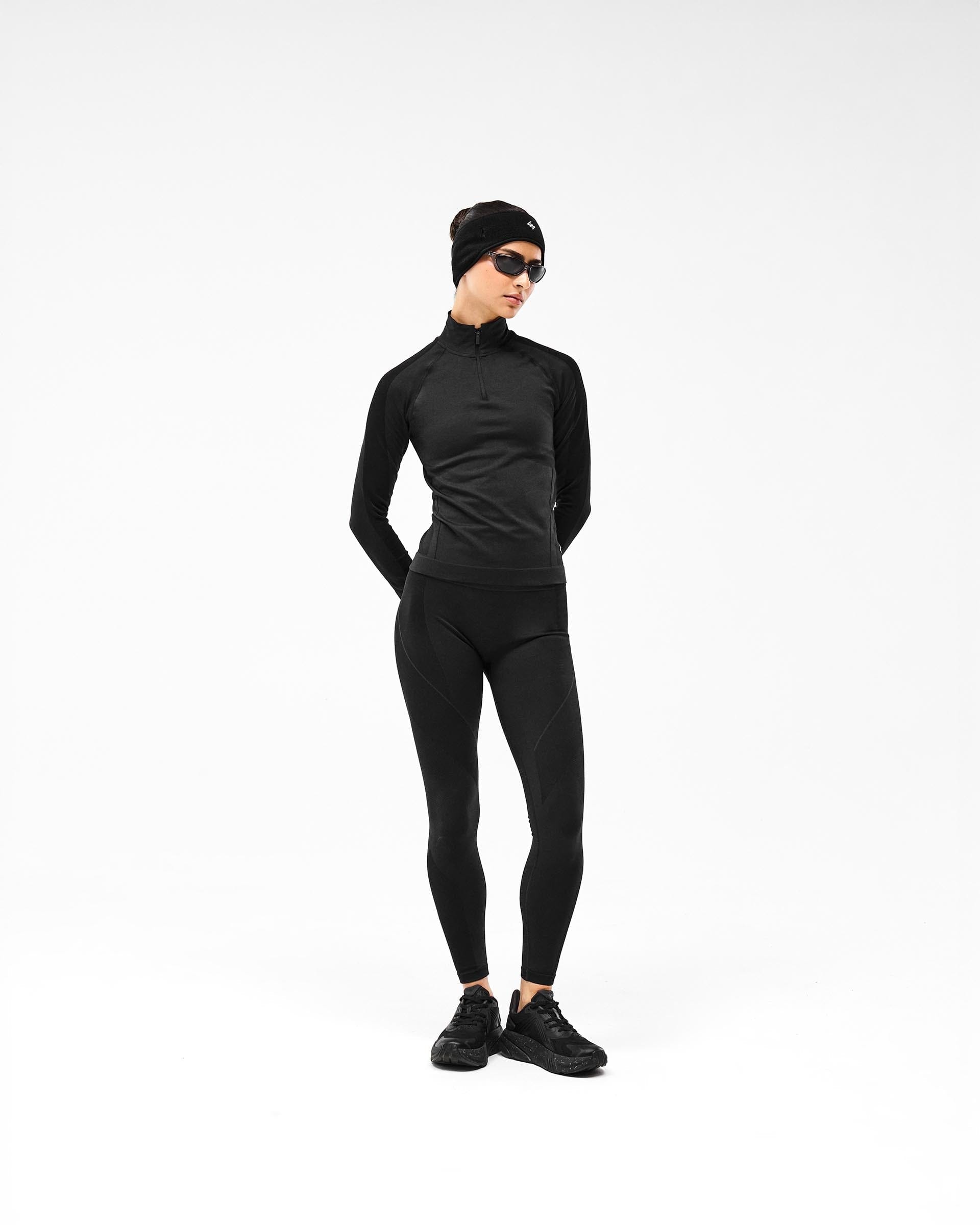 Womens 247 247 Sculpt Seamless Quarter Zip Jacket - Black