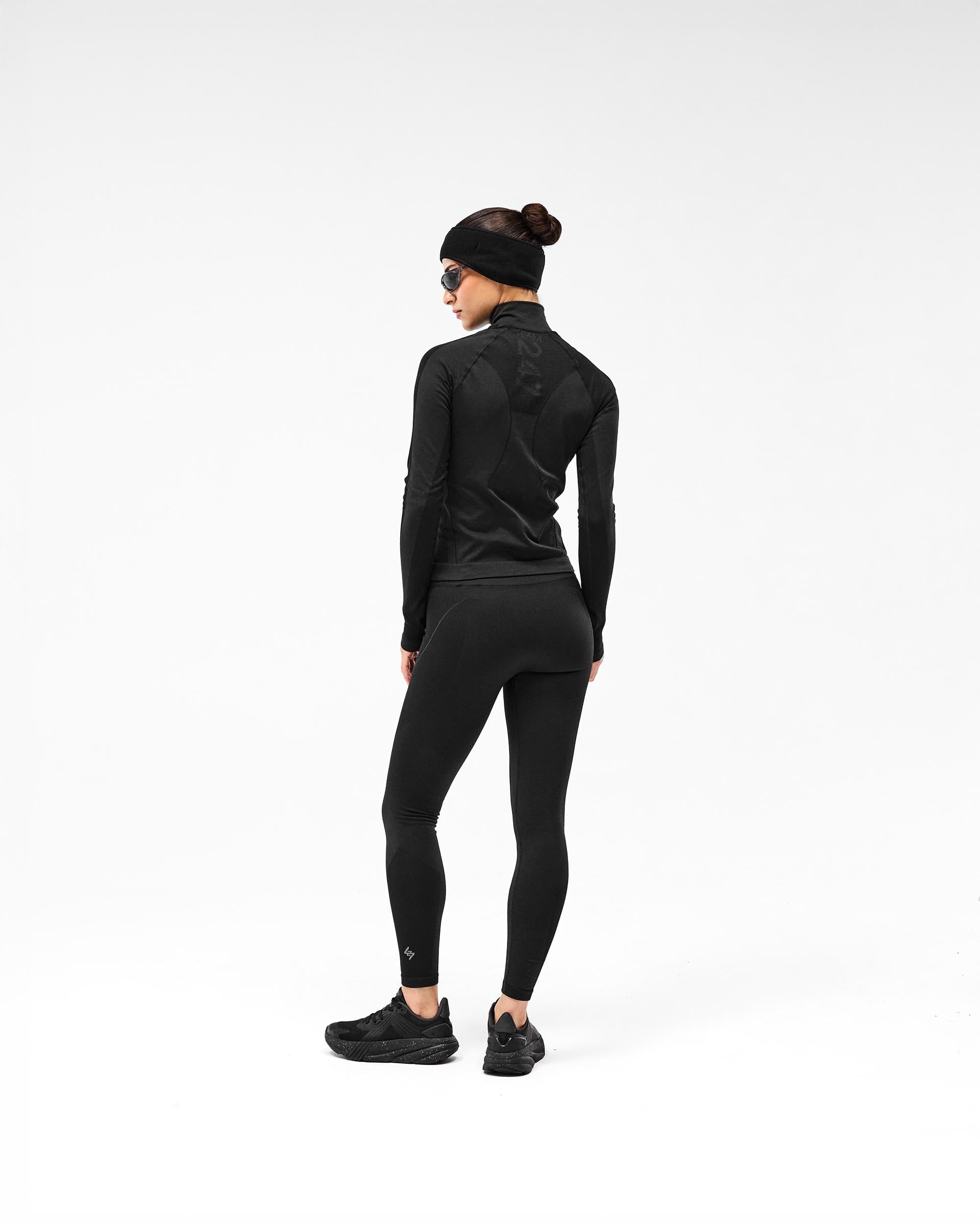 Womens 247 247 Sculpt Seamless Quarter Zip Jacket - Black