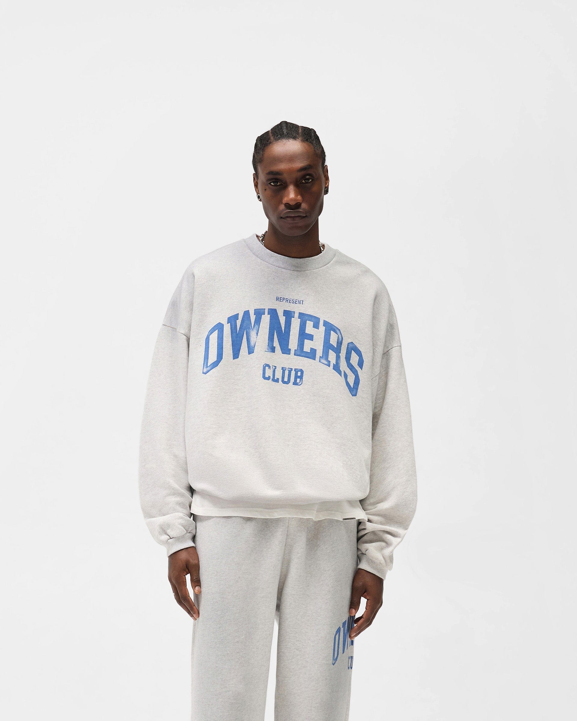 Owners Club Represent Owners Club Sweater - Sprayed Ice Grey Marl
