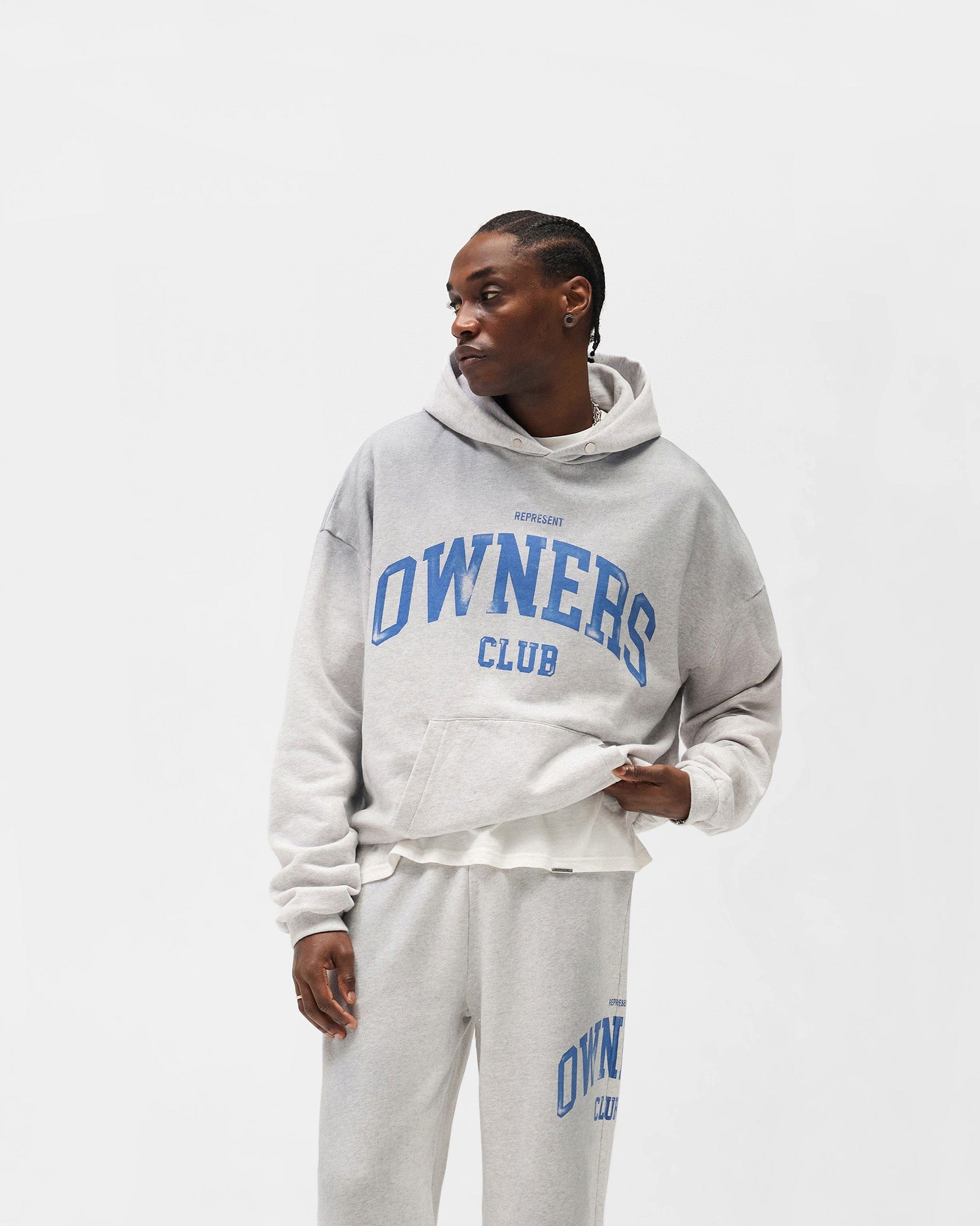 Owners Club Represent Owners Club Hoodie - Sprayed Ice Grey Marl
