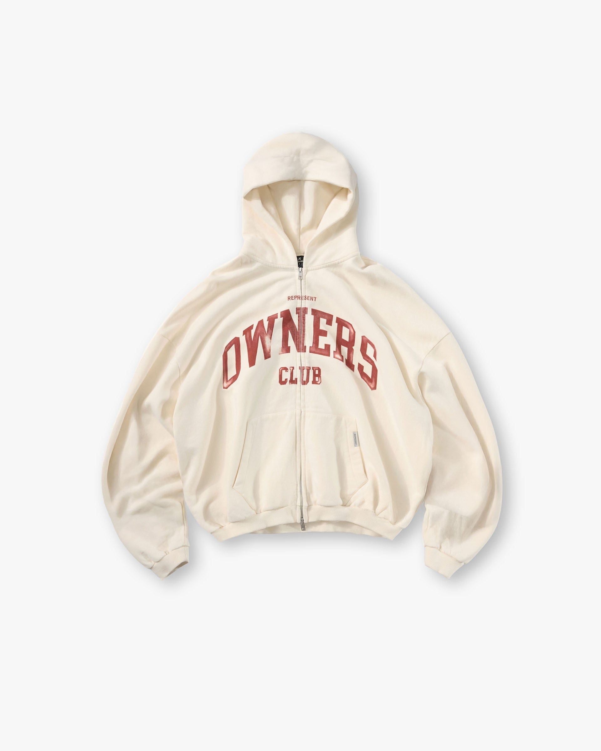 Owners Club Represent Owners Club Zip Through Hoodie - Buttercream