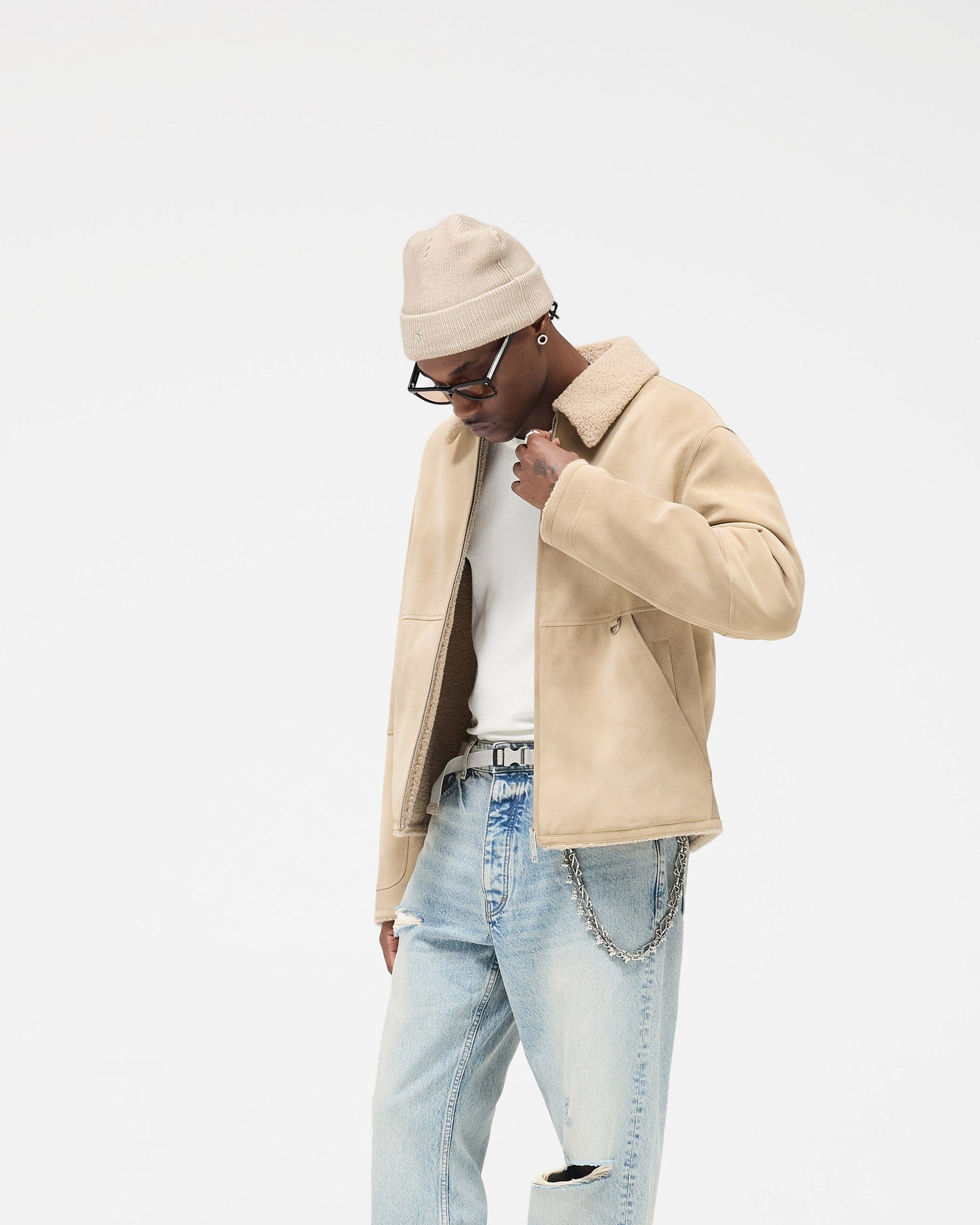 FW25 Faux Shearling Jacket - Cafe