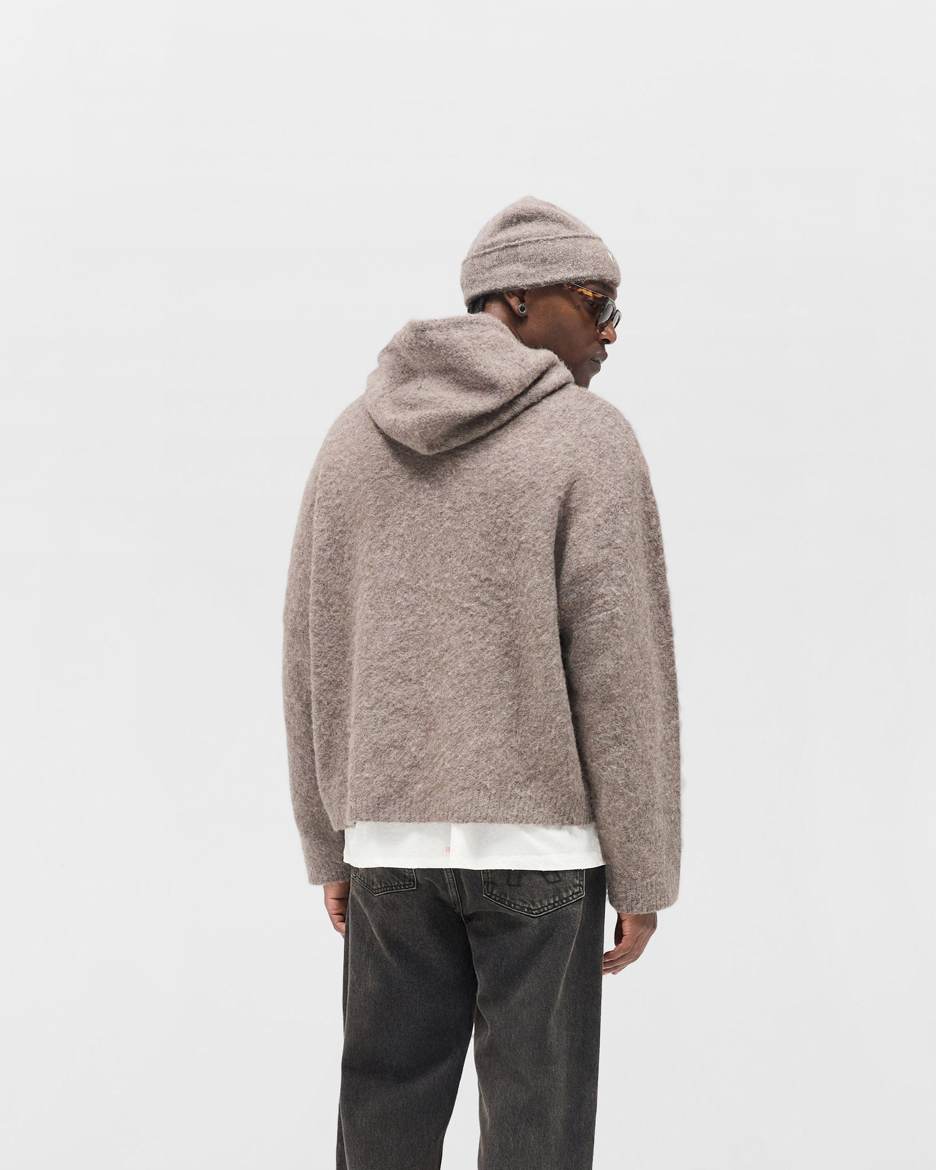 FW25 Textured Borg Hoodie - Nero