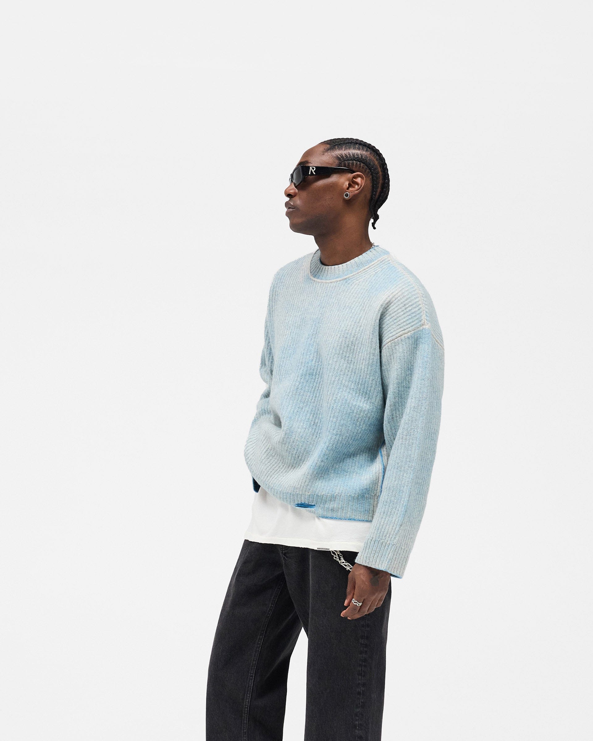 FW25 Reversible Fade Out Sweater - Cloud