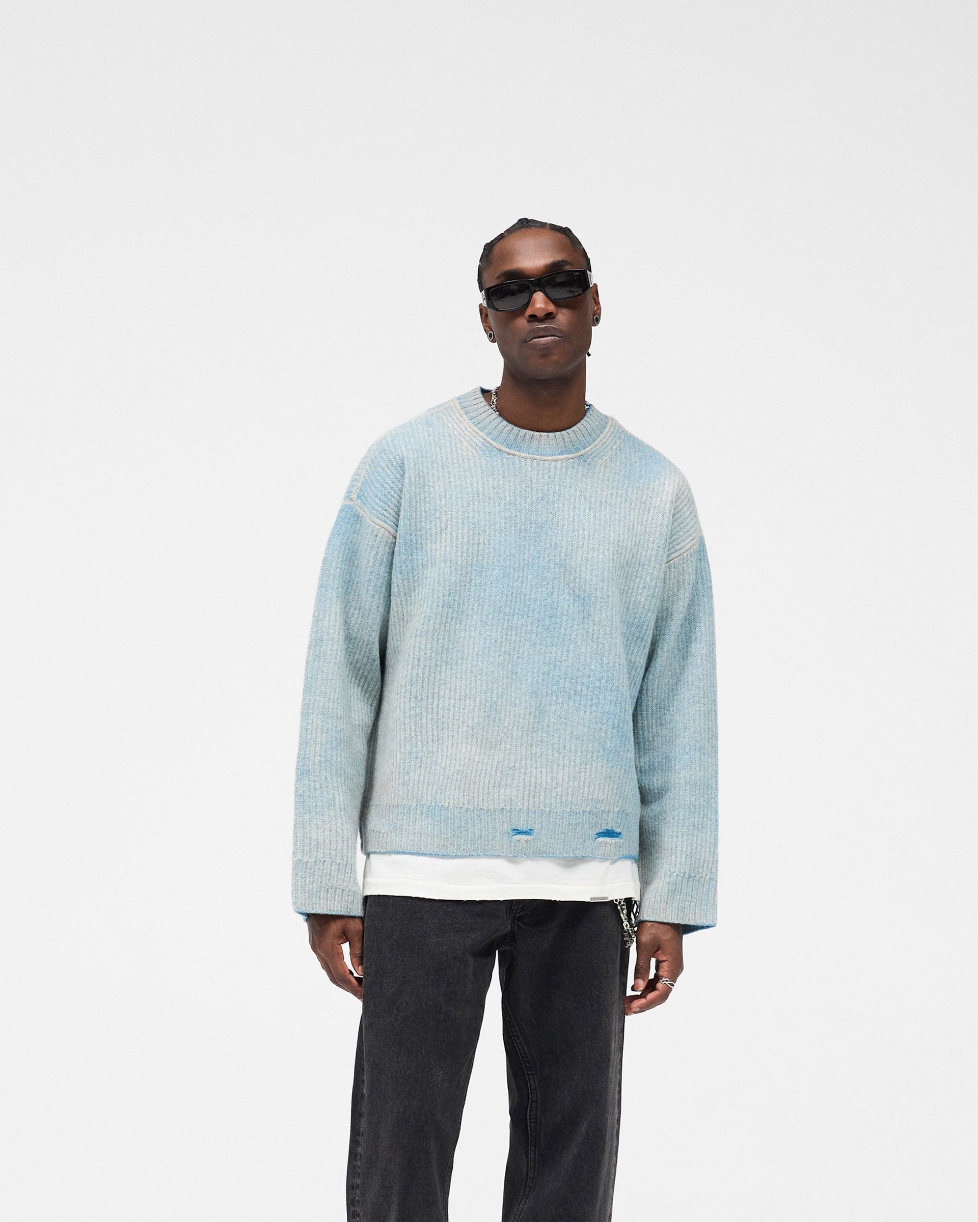FW25 Reversible Fade Out Sweater - Cloud