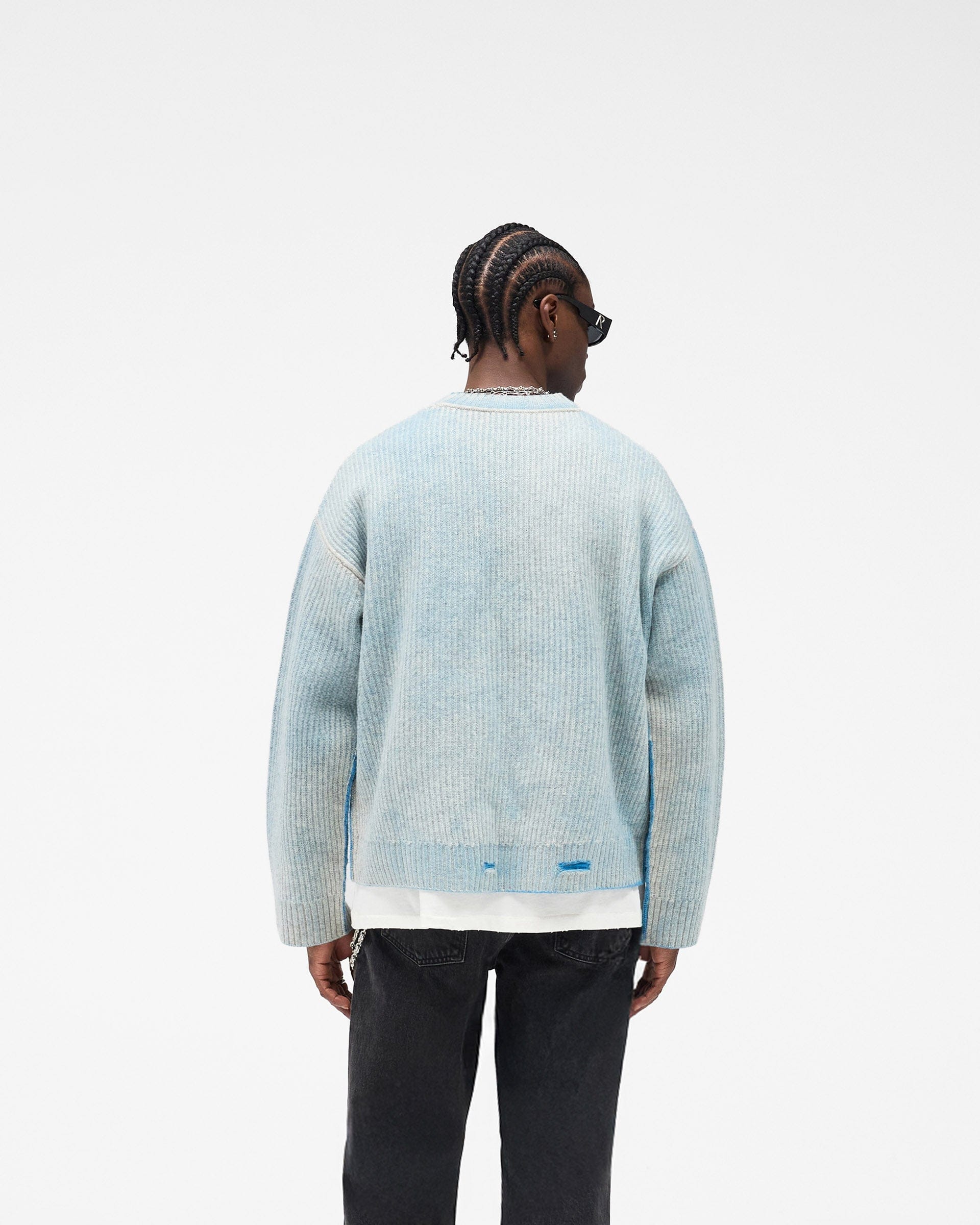 FW25 Reversible Fade Out Sweater - Cloud