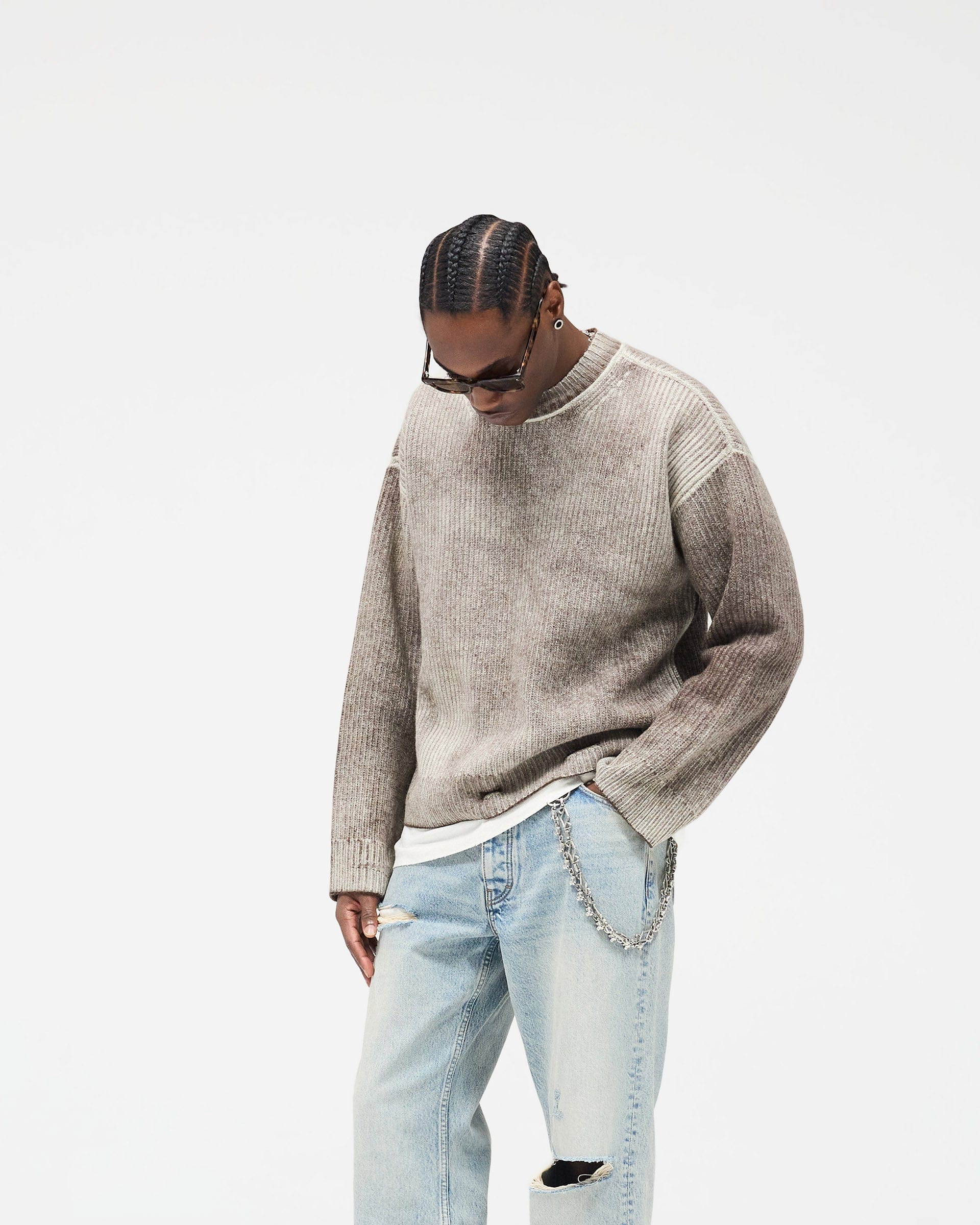FW25 Reversible Fade Out Sweater - Nero