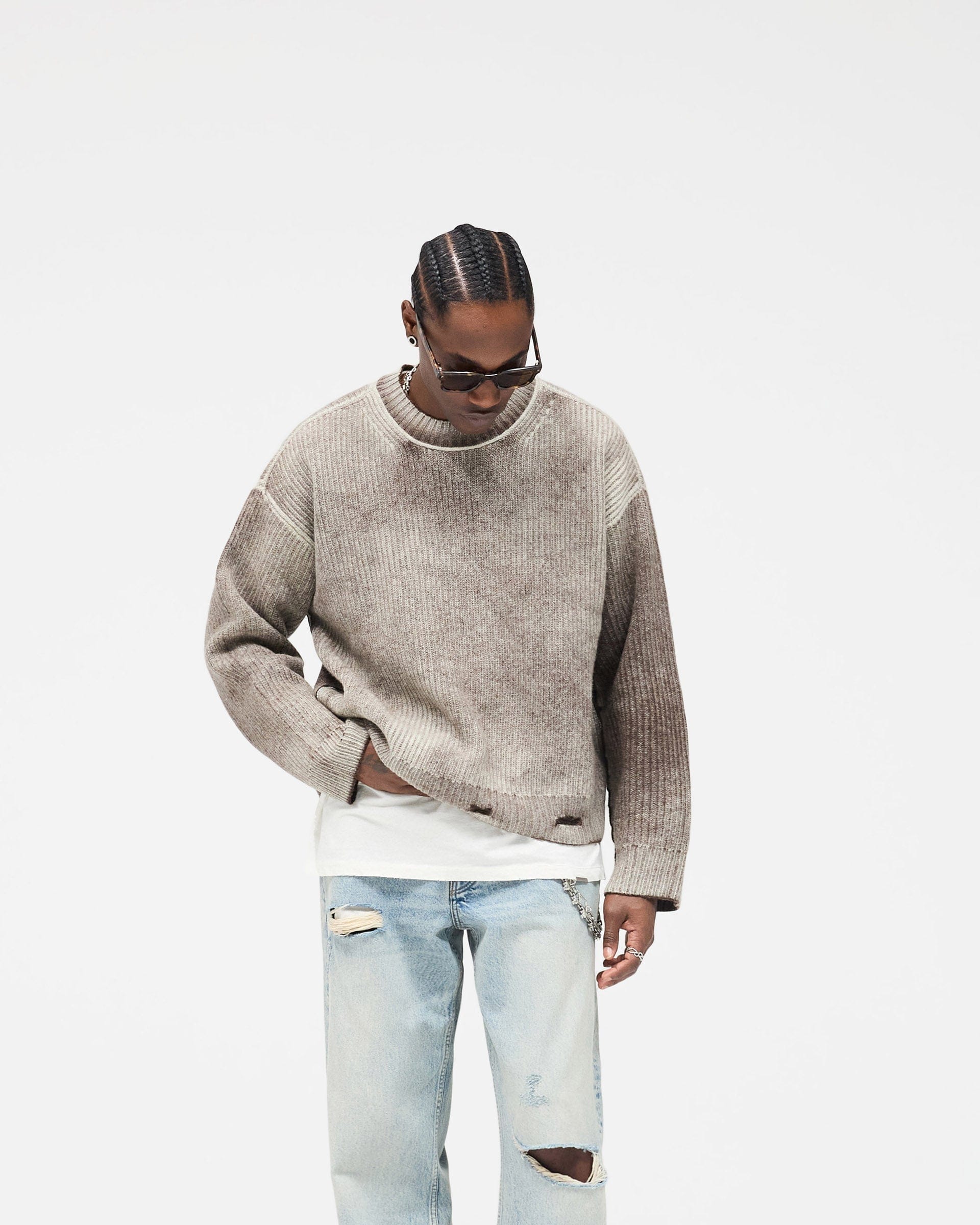 FW25 Reversible Fade Out Sweater - Nero