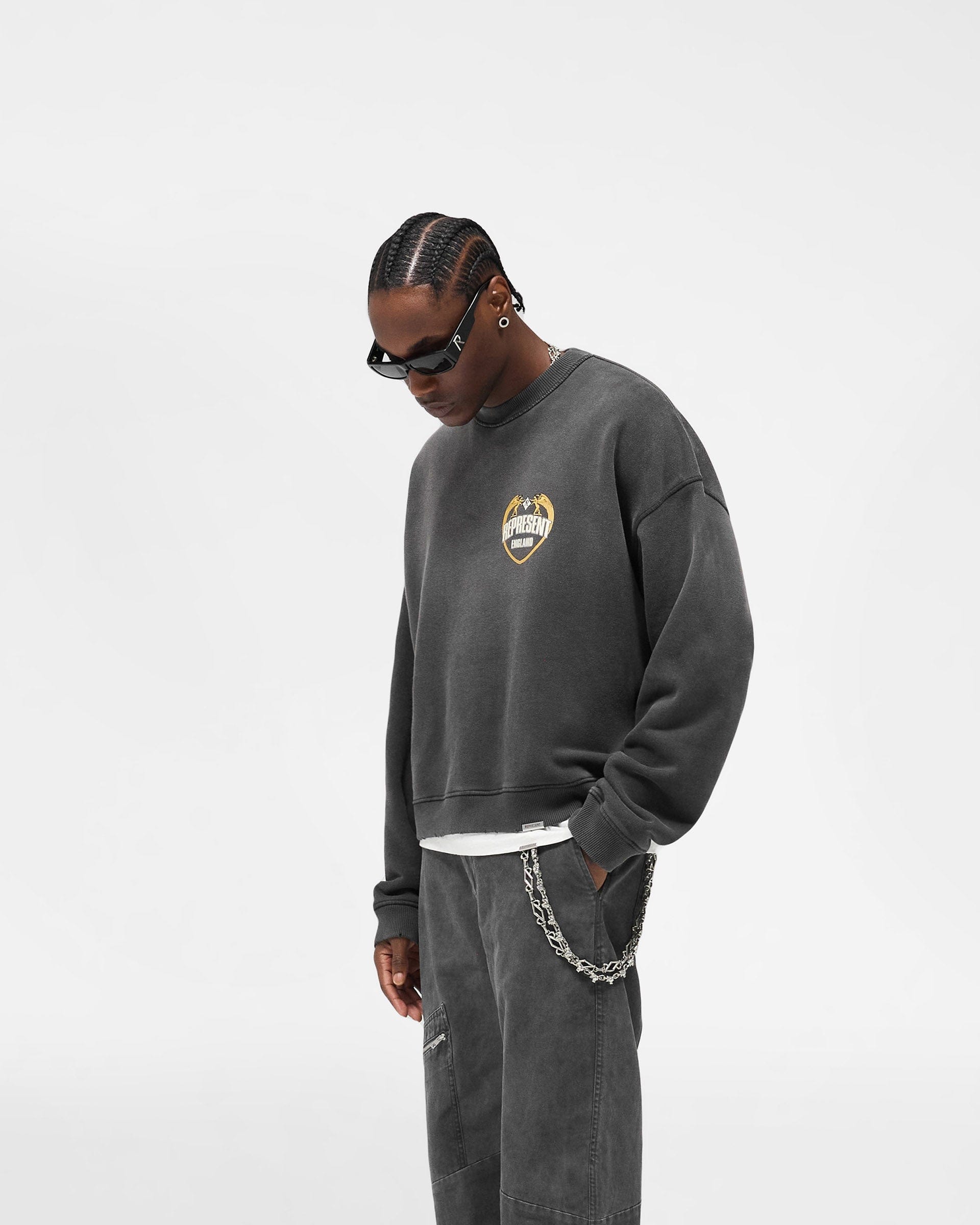 FW25 Angel Border Sweater - Stained Black