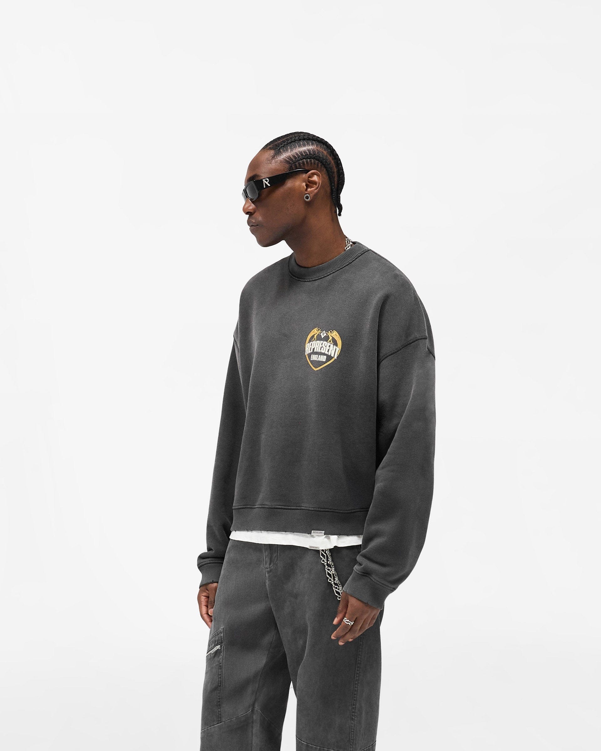 FW25 Angel Border Sweater - Stained Black