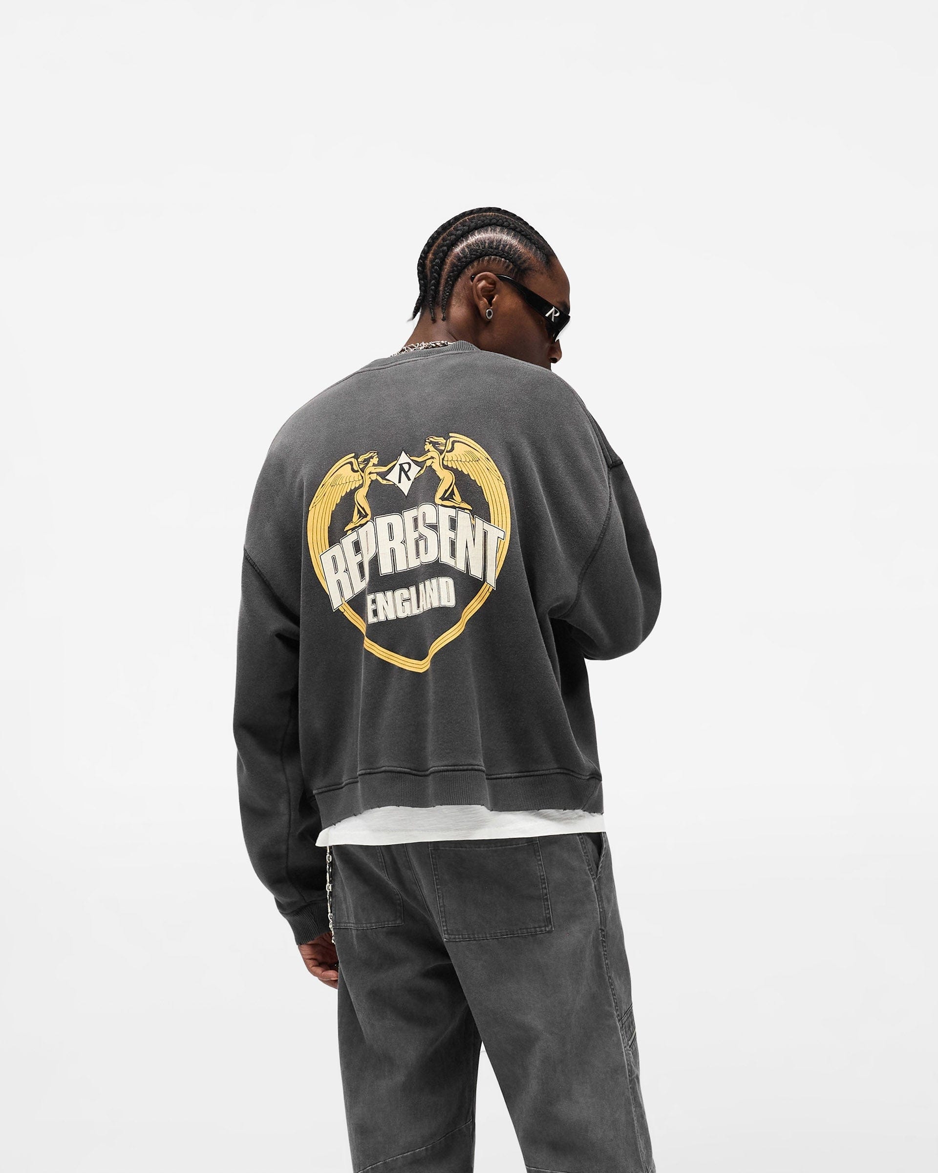 FW25 Angel Border Sweater - Stained Black