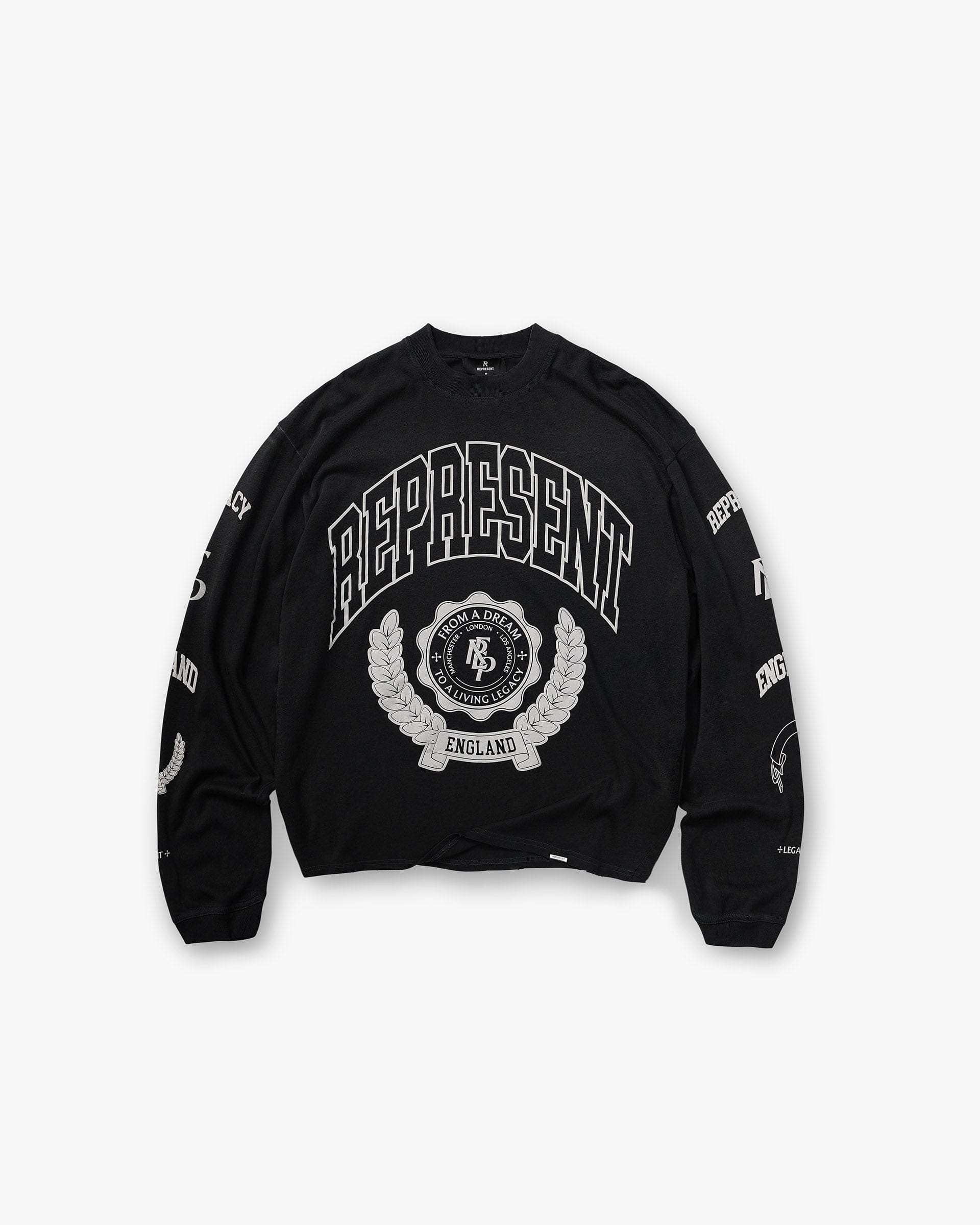 FW25 Legacy Crest Long Sleeve T-Shirt - Stained Black