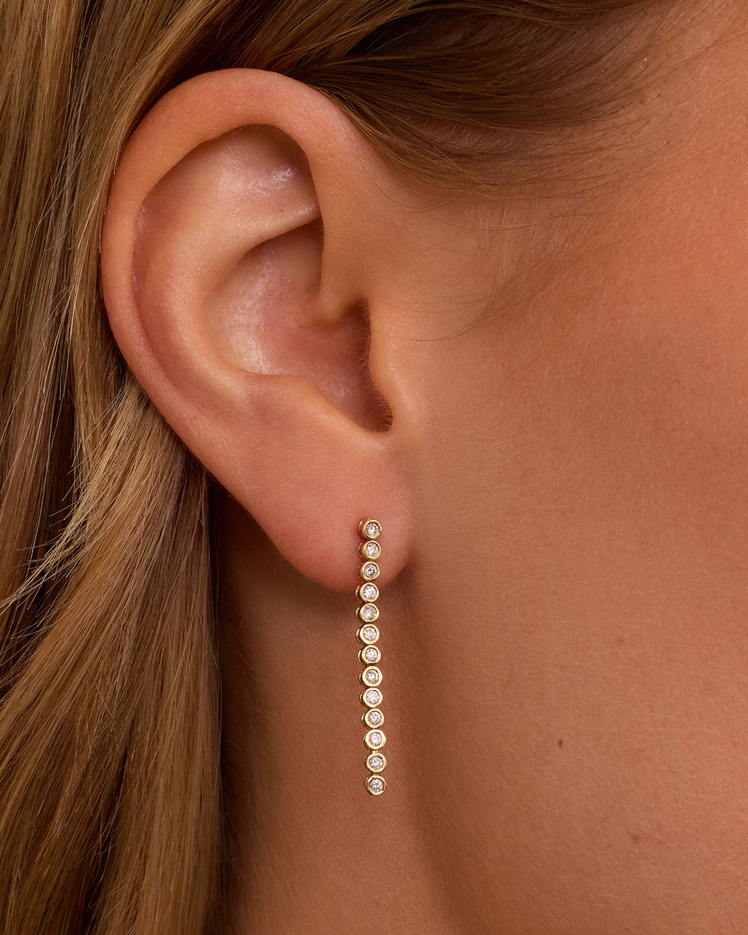 Fine 14K Lab Grown Diamond Classic Tennis Drop Single Earring