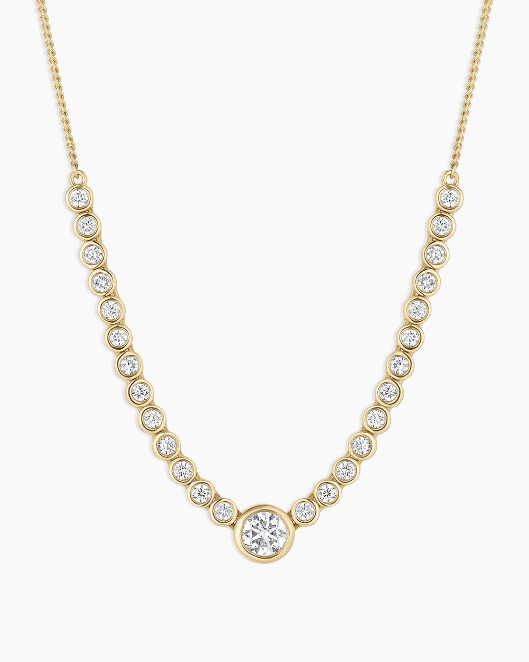 Fine 14K Lab Grown Diamond Circle Row Necklace