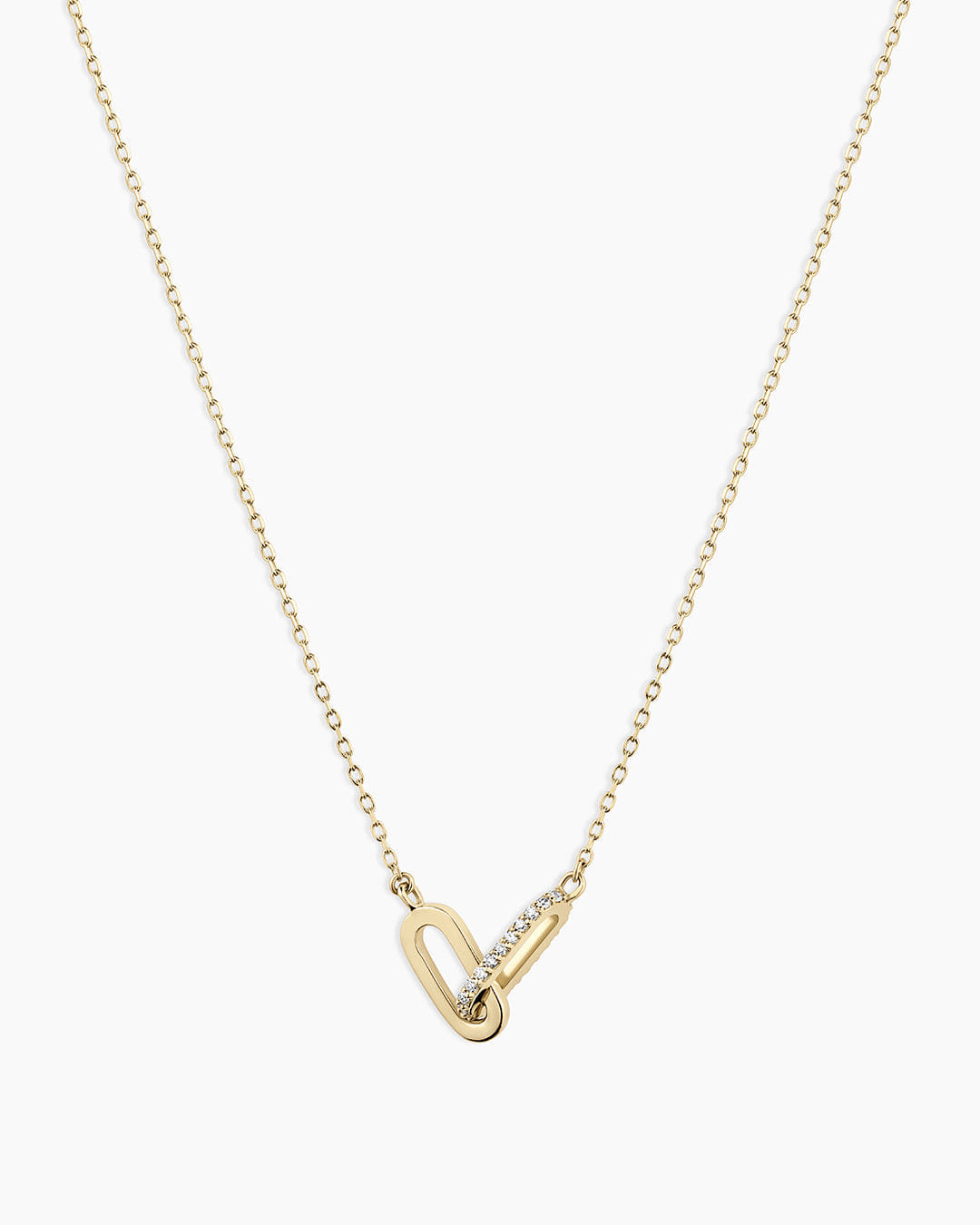 Spring 2025 Fine 14K Diamond Bond Interlocking Link Necklace