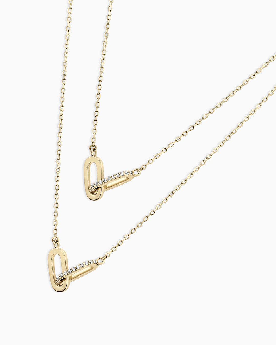 Spring 2025 Fine 14K Diamond Bond Interlocking Link Necklace